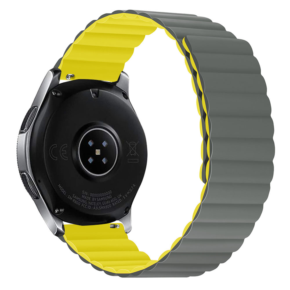 

Для Samsung Galaxy Watch4 40 Мм/44 Мм/garmin Venu2 Plus/Venu sq Dual Color Watch Ремешок 20 мм Силиконовой Магнитный Магнитный Часов - Серый/желтый, Other Smartwatch Models