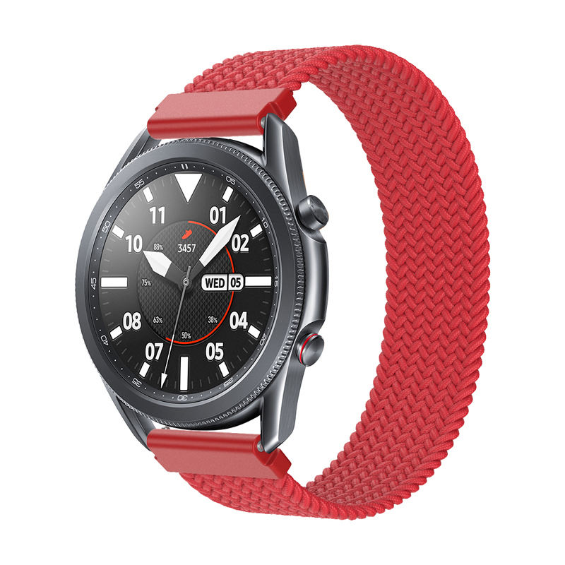 

Для Samsung Galaxy Watch3 45 -мм Эластичный Нейлоновый Ремешок с Регулируемым Плетеном Переплетом, Размер: m: m: M - Красный, Galaxy Watch3 45mm