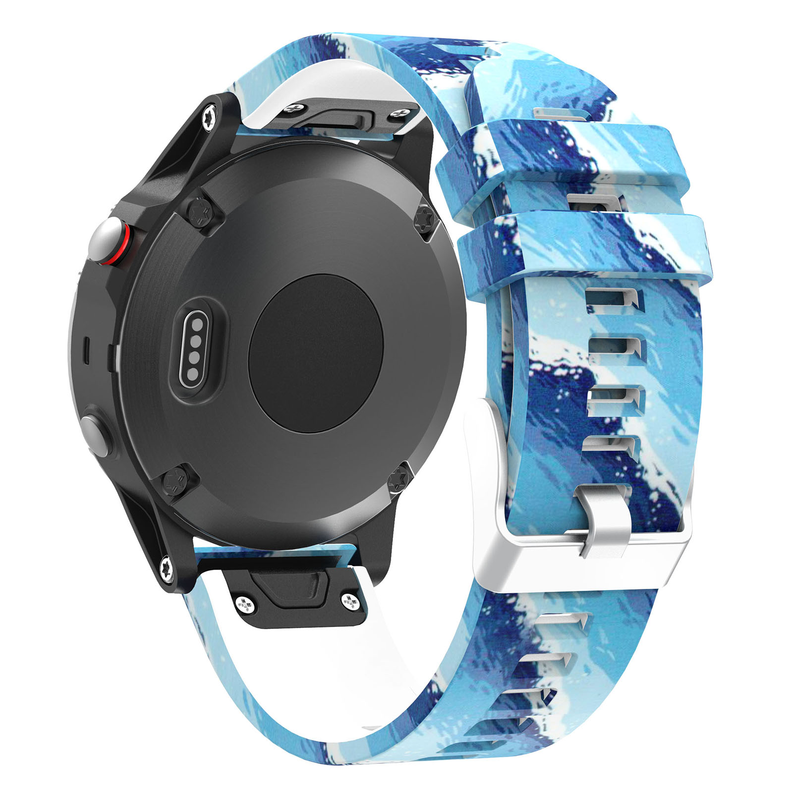 

For Garmin 7 / 6 Pro / Forerunner 935 / 945 Silicone Watch Band 22mm Pattern Printing Replacement Wrist Strap - Style Q, Garmin Fenix 7