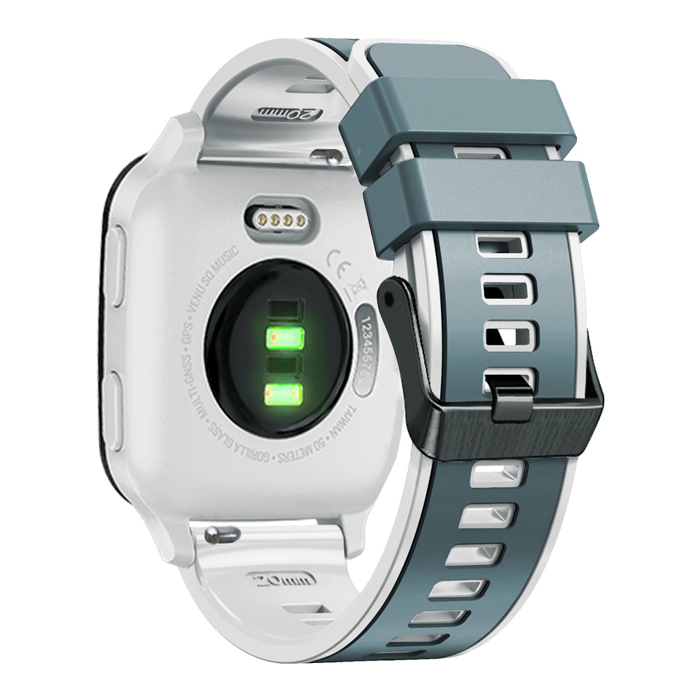 

Для Samsung Galaxy Watch 5 Pro 45mm // Watch 4 Classic 42mm / 46-мм Двойная Силиконовая Часовая Полоса 20 Мм. - Синий / Серовато-белый, Galaxy Watch 5 40mm