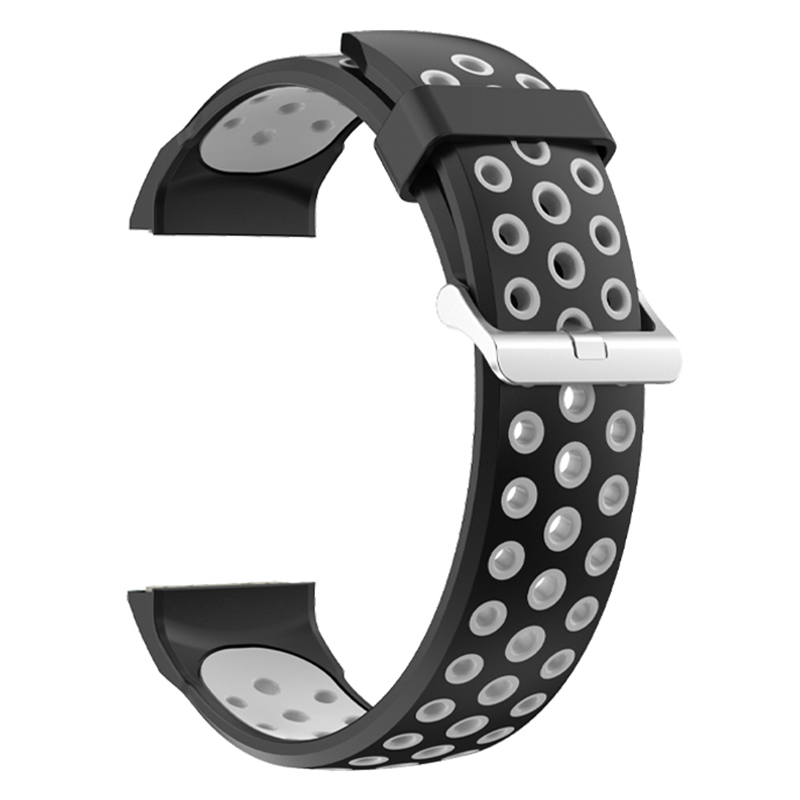 

For Huawei Watch GT Cyber Multiple Holes Design Silicone Watch Strap Double Color Watchband - Black / Grey, Huawei Watch GT Cyber