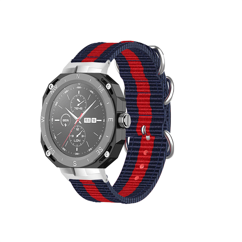 

Для Huawei Watch GT Cyber ​​woven Woven Nailon Watch Bess 22 мм Дышащий Умный Спортивный Браслет - Синий / Красный / Синий, Huawei Watch GT Cyber