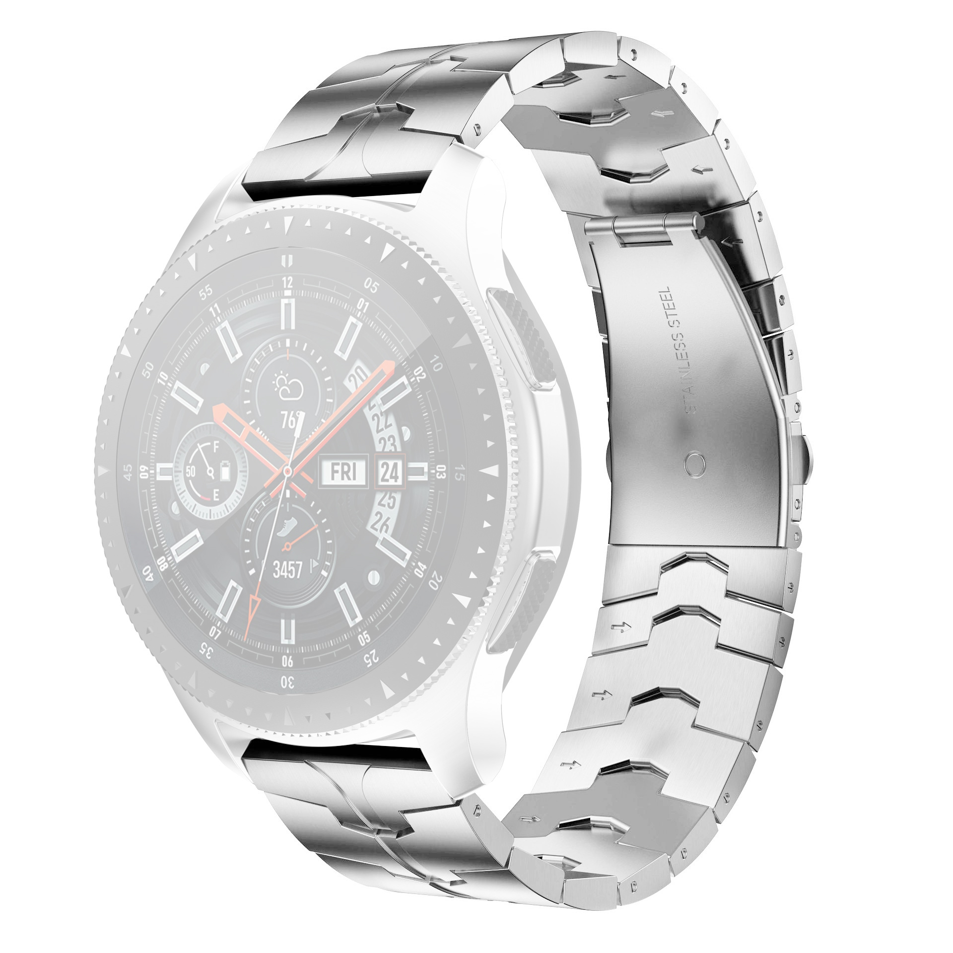 

20mm Uhrengurt Für Garmin Venu 2 Plus / Venu Sq / Venu sq 2 Edelstahl Ersatzwachenband - Silber, Garmin Venu 2 Plus