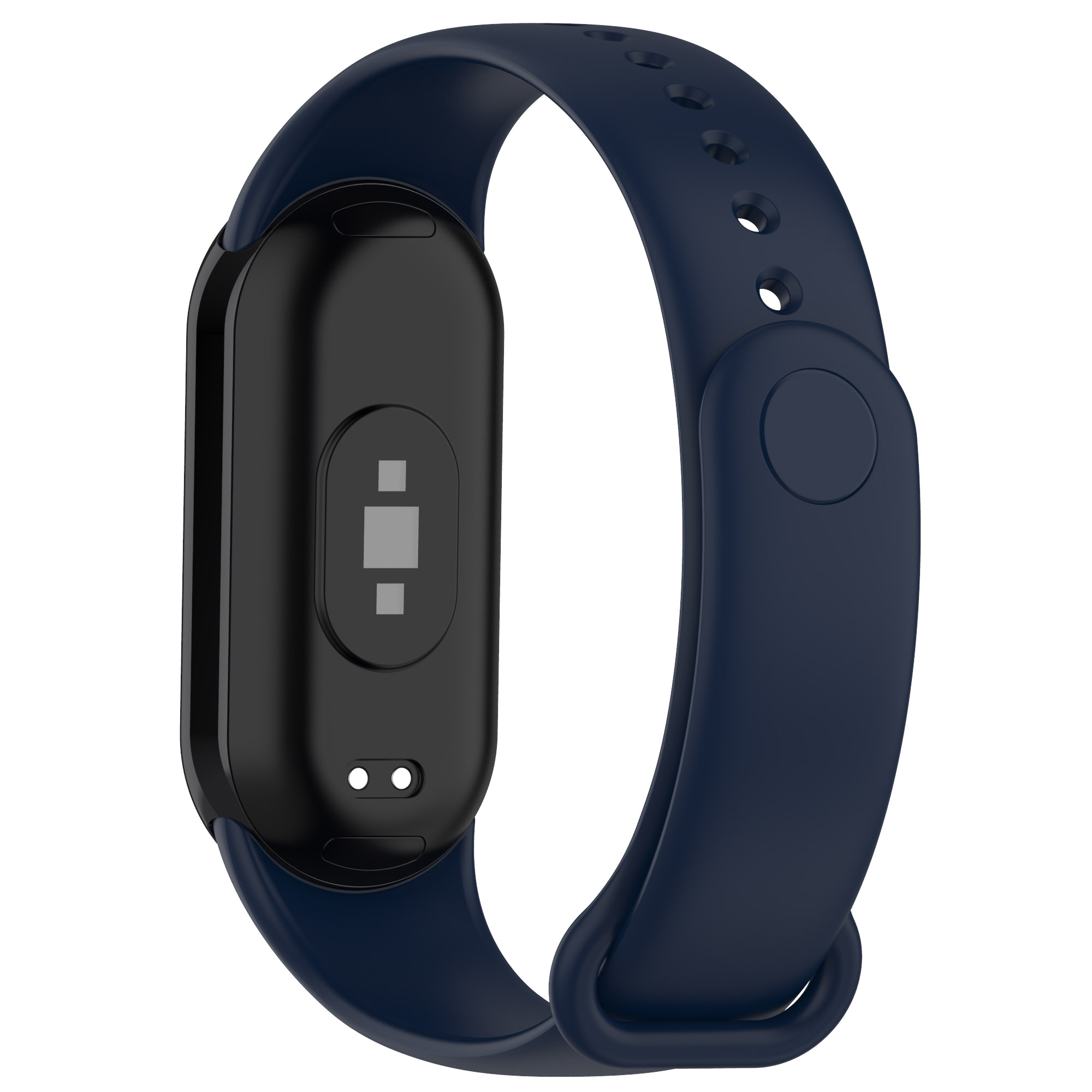 For Xiaomi Smart Band 8 Solid Color Silicone Watch Strap Replacement Wrist Band - Midnight Blue