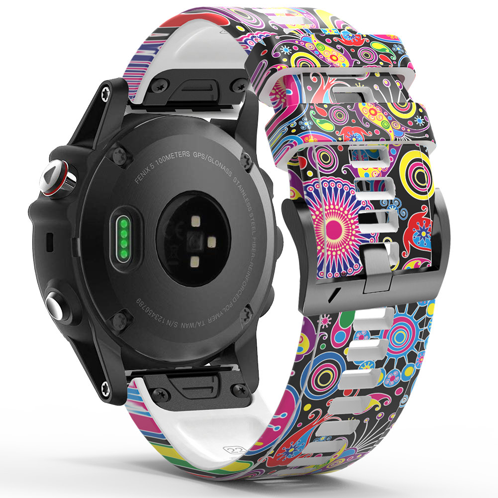 

Für Garmin Forerunner 965 / 955 / 945 / 935 Schnellveröffentlichungs -uhren -band Silikon -gedrucktes Musterersatzband - Stil F, Garmin Forerunner 955