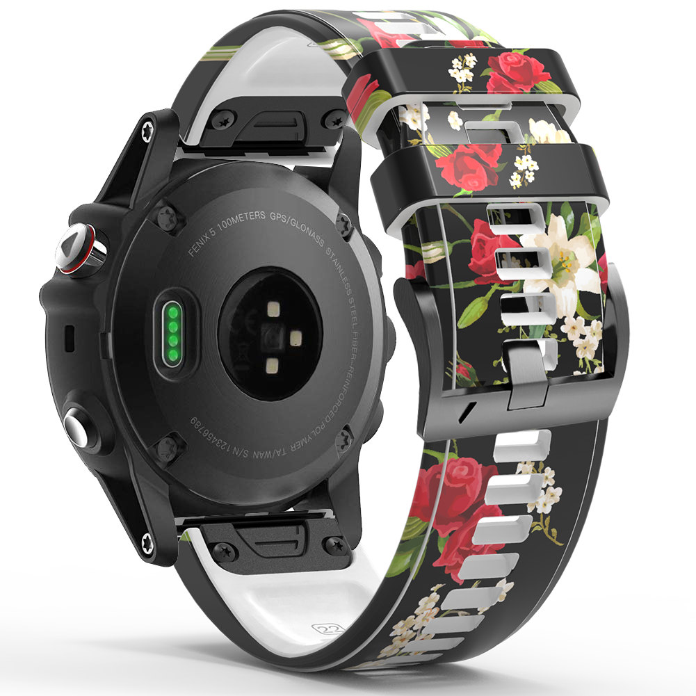 

Für Garmin Forerunner 965 / 955 / 945 / 935 Schnellveröffentlichungs -uhren -band Silikon -gedrucktes Musterersatzband - Stil G, Garmin Forerunner 955