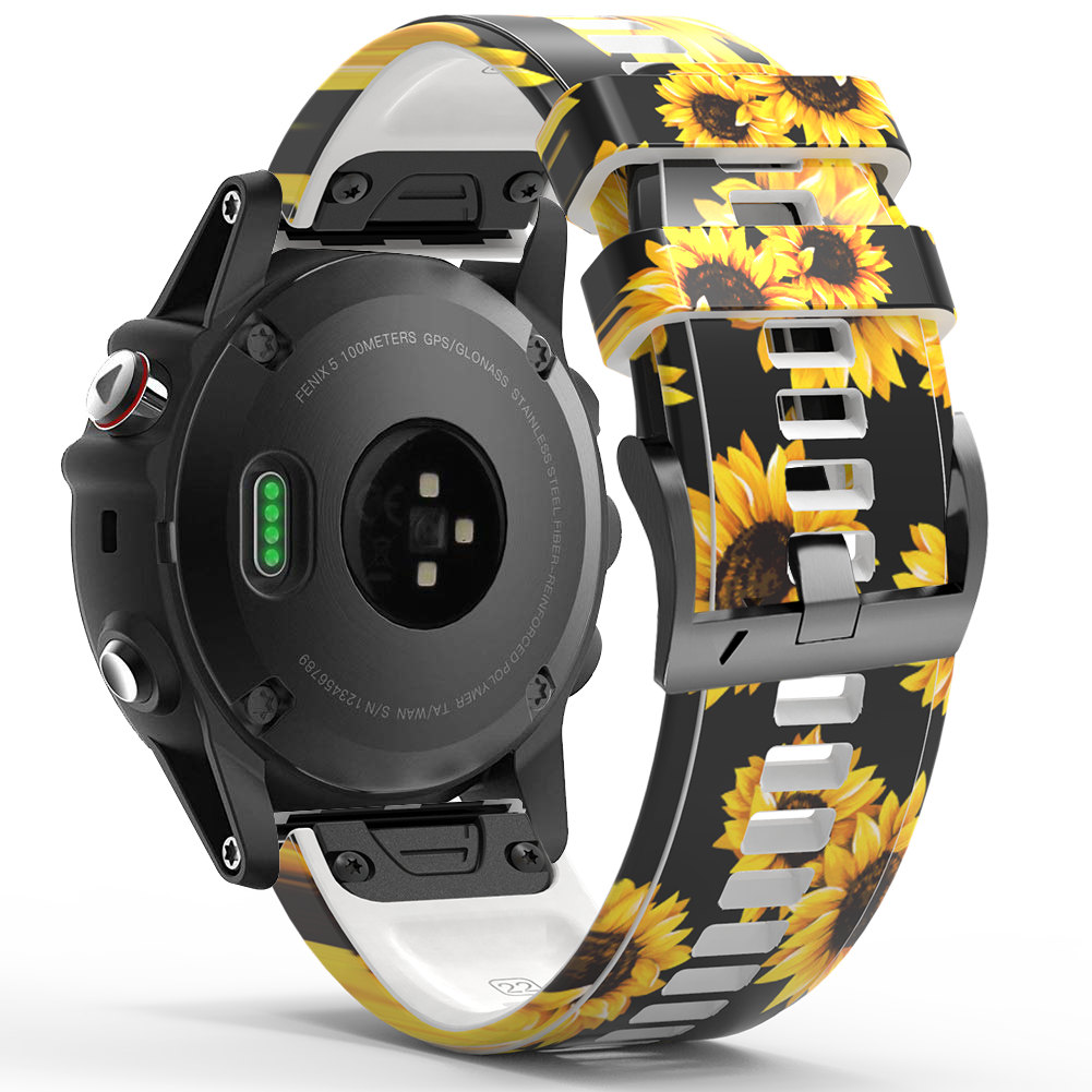 

Für Garmin Tactix 7 Pro / Fenix ​​7x / Fenix ​​6x Pro Silicone Watch Band 26mm Gedrucktes Muster Schnellfreisetzungsgurt - Stil D, Garmin Fenix 7X