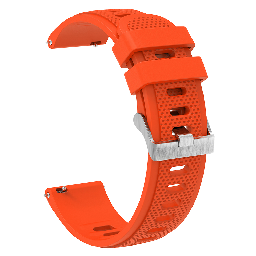 

Silicon Watch Band Für Garmin Forerunner 645 / Samsung Galaxy Watch3 41 Mm, 20mm Strukturierter Gurt Mit Silberne Schnalle - Orange Rot, Garmin Forerunner 645