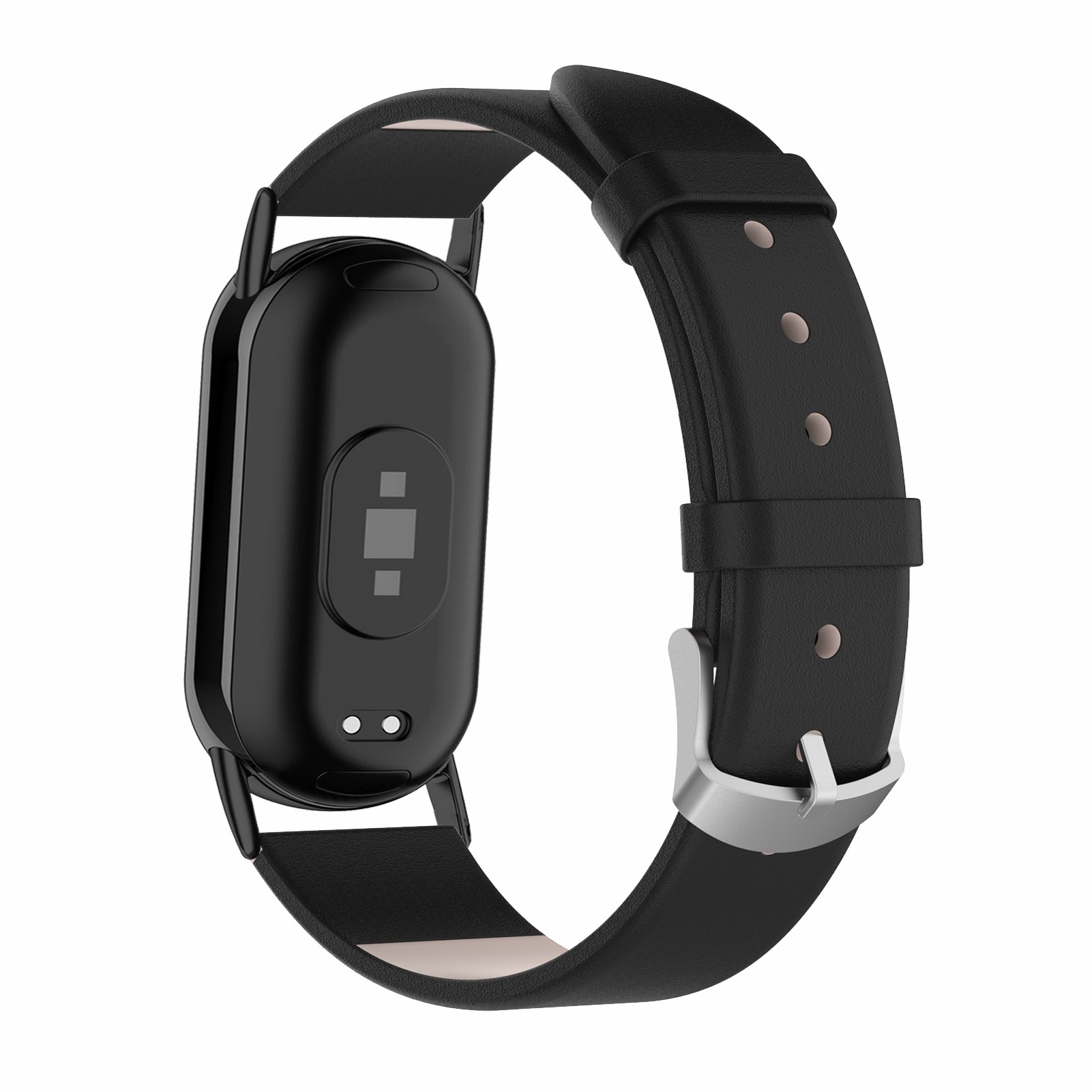 

Für Xiaomi Smart Band 8 Echte Kuhleder -watch -bänder Ersatzarmband Mit Stecker - Schwarz, Xiaomi Smart Band 8