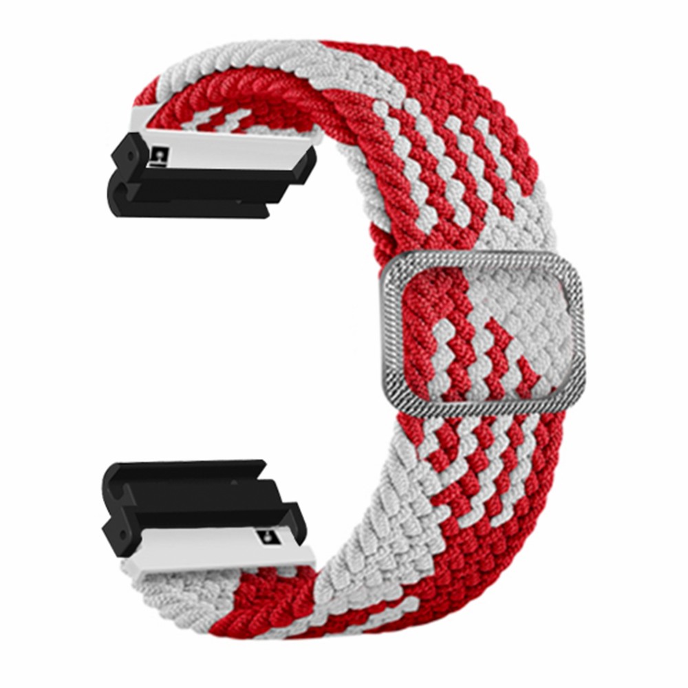 

Für Huami Amazfit T-Rex 2 Ultra Dehnes Uhrenband Nylon Verstellbarer Sportriemen - Rot+weiß, Huami Amazfit T-Rex 2 Ultra