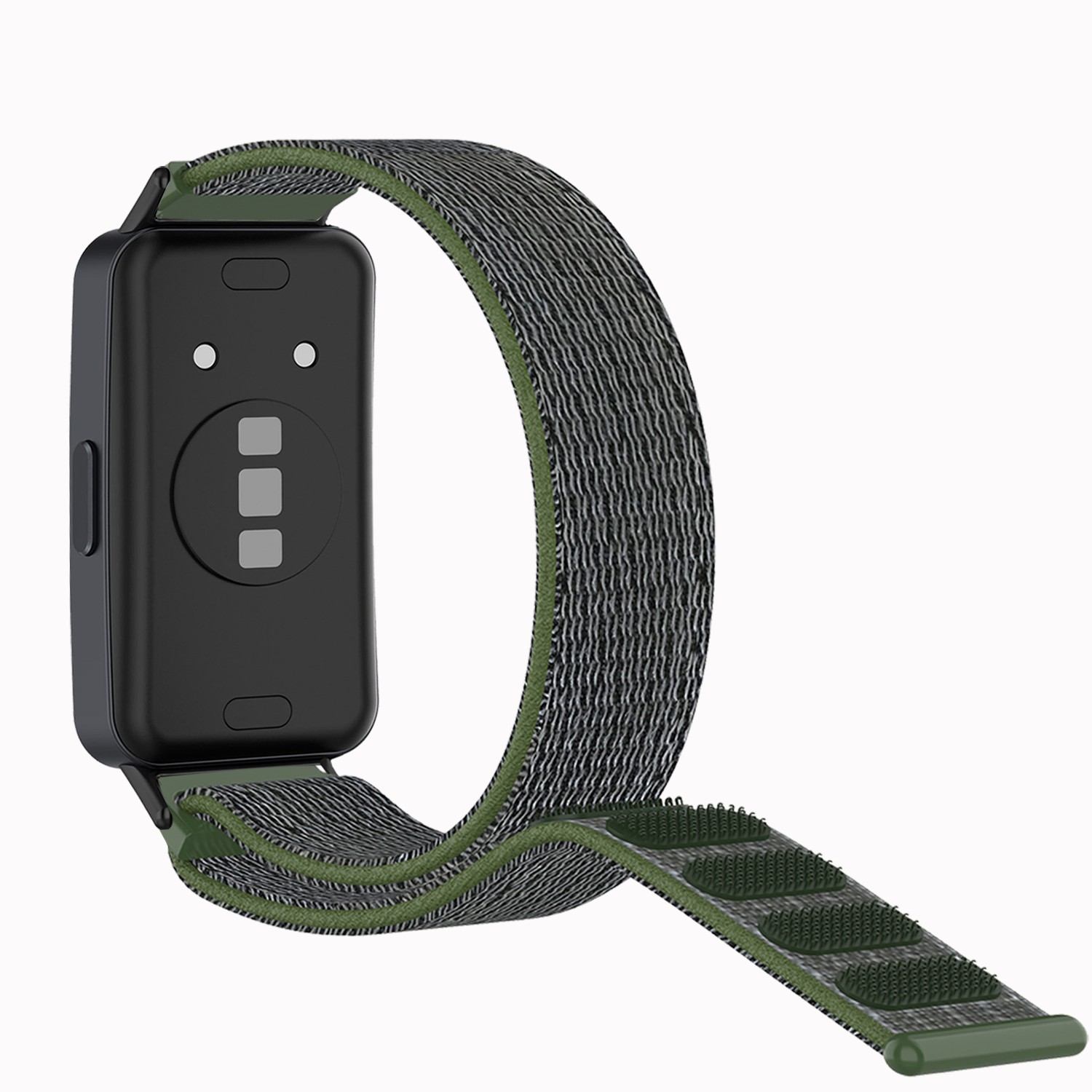 

Für Huawei Band 8 Nylon Watch Band Verstellbarer Sportschleifen Atmungsaktives Ersatzriemen - Armeegrün, Huawei Band 8