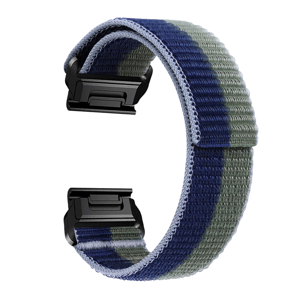 

Für Garmin Tactix 7 Pro / Fenix ​​7x / Fenix ​​6x Pro 26mm Nylon Watch Band Verstellbarer Handgelenksgurt Ersatz - Grün+blau, Other Smartwatch Models