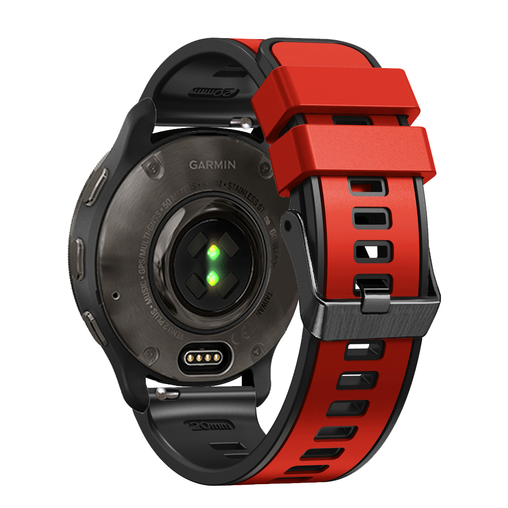 

Für Garmin Vivomove Trend / Luxus / Style Ersatzwache 20mm Dual Color Silicon Watch Band - Rot / Schwarz, Garmin vivomove Trend