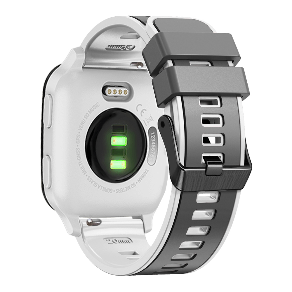 

Für Garmin Vivomove Trend / Luxus / Style Ersatzwache 20mm Dual Color Silicon Watch Band - Grau / Weiss, Garmin vivomove Trend