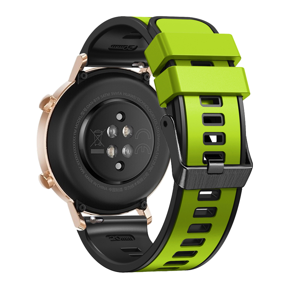 

Für Garmin Vivomove Trend / Luxus / Style Ersatzwache 20mm Dual Color Silicon Watch Band - Kalk / Schwarz, Garmin vivomove Trend
