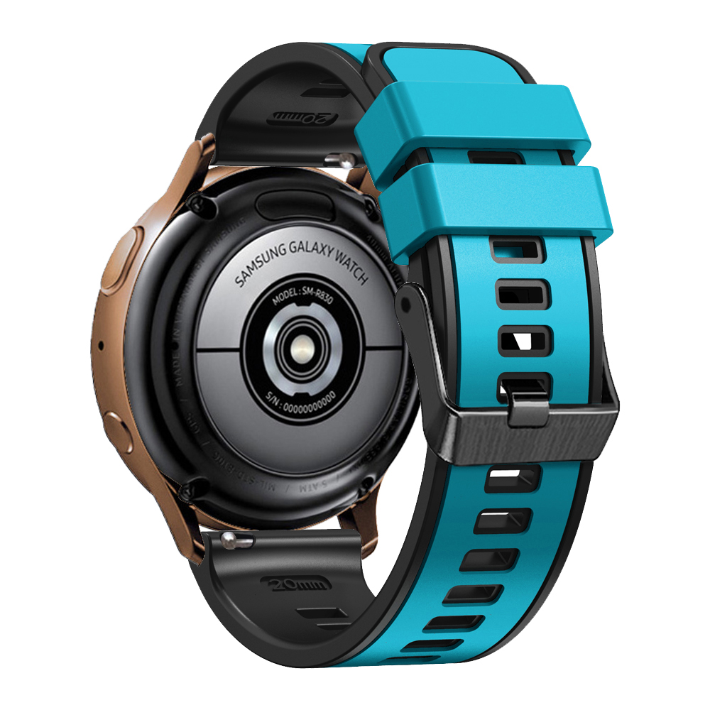 

Für Garmin Vivomove Trend / Luxus / Style Ersatzwache 20mm Dual Color Silicon Watch Band - Himmelblau / Schwarz, Garmin vivomove Trend