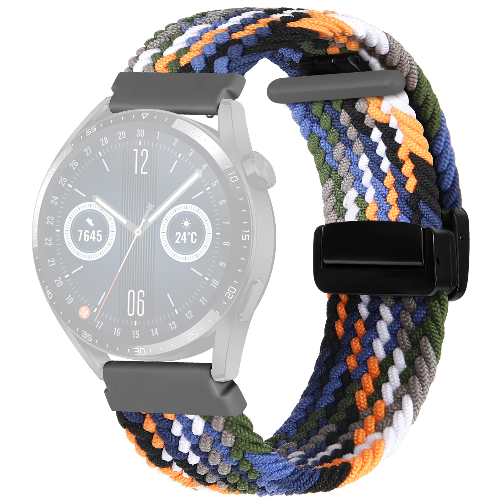 

Nylon Watch Bands Für Garmin Vivomove Trend / Stil / Luxus, 20 -mm -klappschnalle Verstellbar Geflochten - Denim, Galaxy Watch 5 40mm