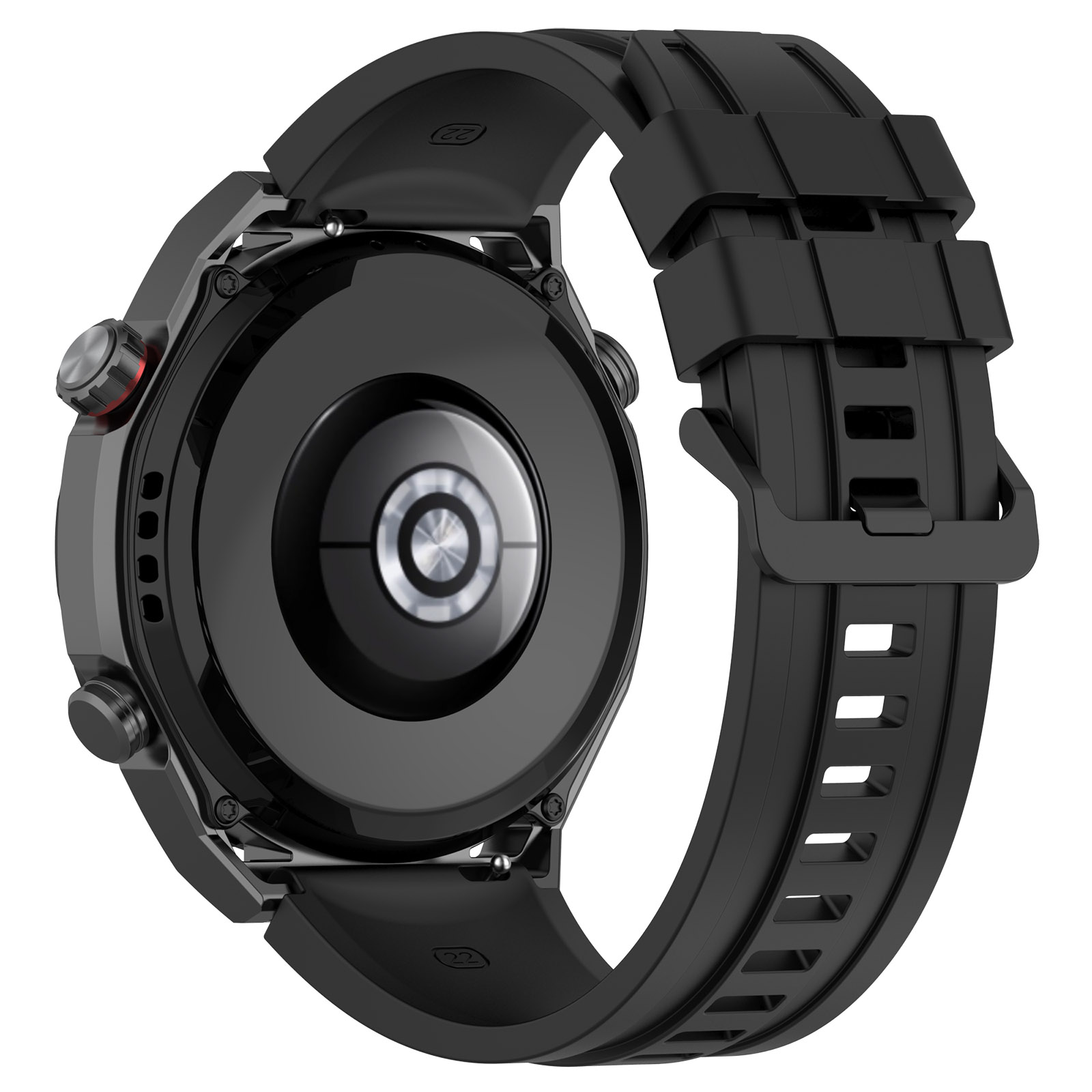 

Silikon Uhrenbänder Für Huawei Uhr Ultimate, 22 -mm -ersatzgurtarmband Mit Verlängerungsgurt - Schwarz, Huawei Watch Ultimate