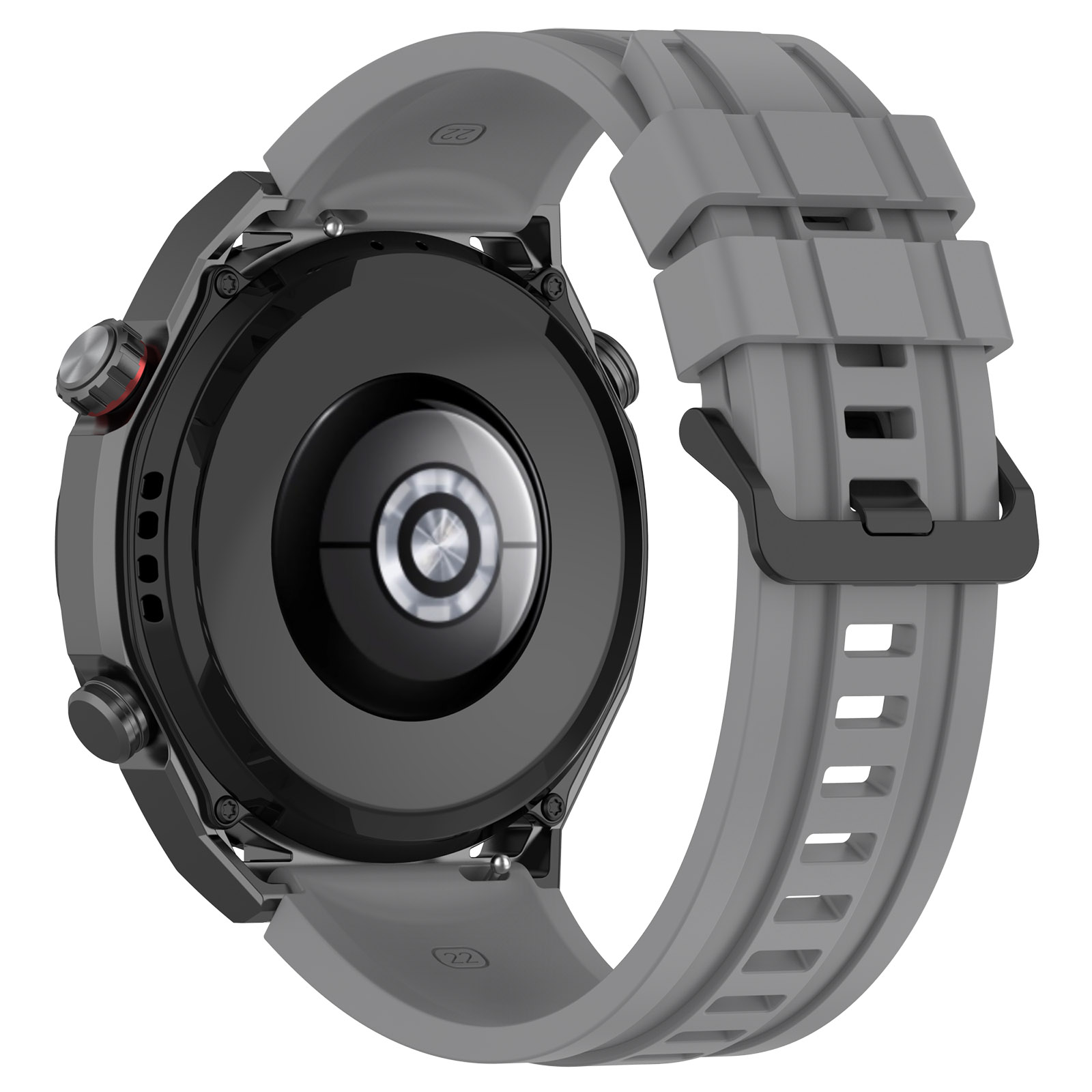 

Silikon Uhrenbänder Für Huawei Uhr Ultimate, 22 -mm -ersatzgurtarmband Mit Verlängerungsgurt - Grau, Huawei Watch Ultimate