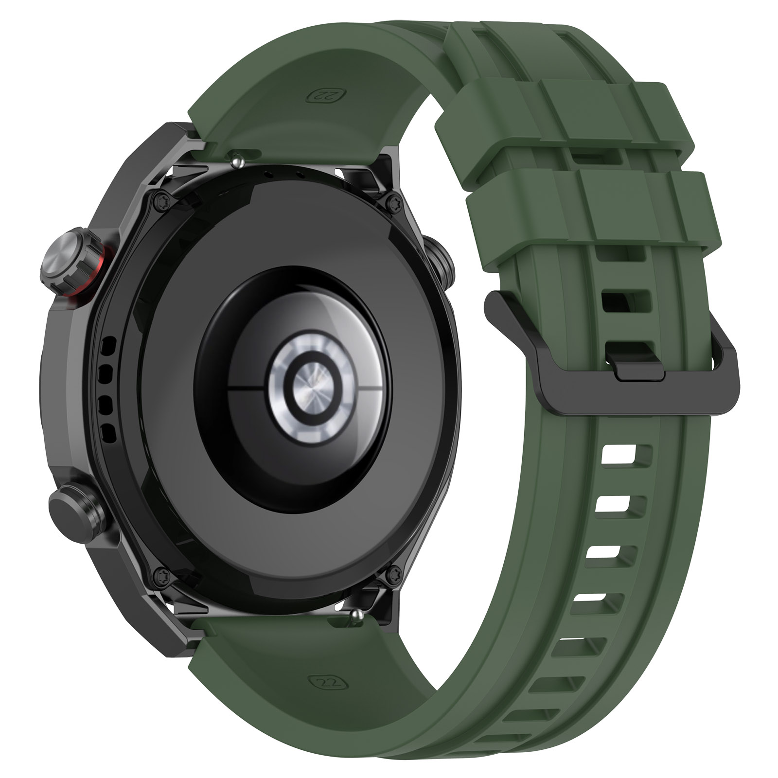 

Silikon Uhrenbänder Für Huawei Uhr Ultimate, 22 -mm -ersatzgurtarmband Mit Verlängerungsgurt - Dunkelgrün, Huawei Watch Ultimate