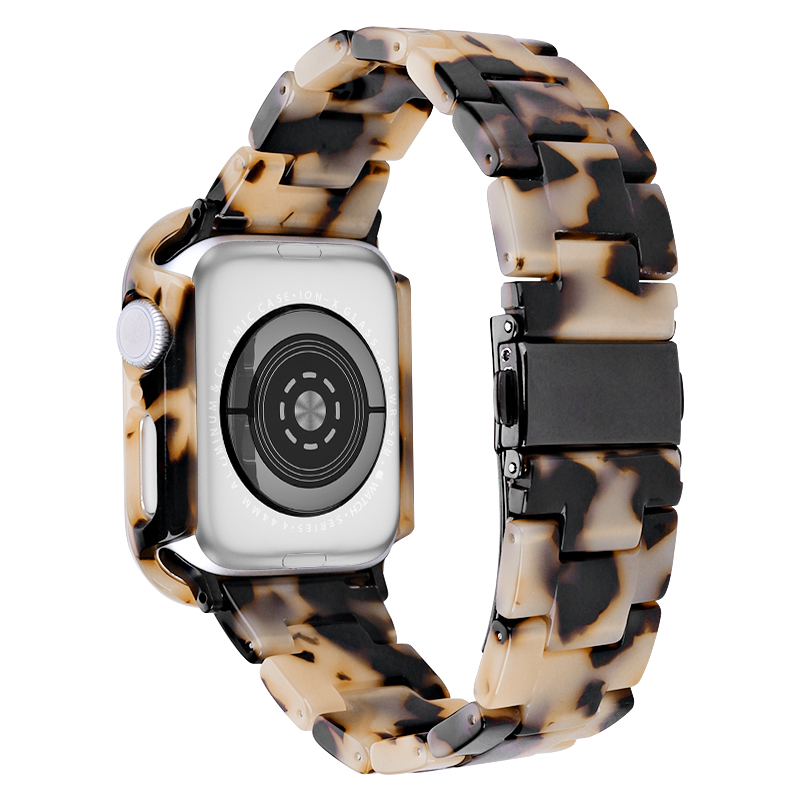

Für Die Apple Watch Series 4 / 5 / 6 / se / SE (2022) 44 mm Ersatzharz Wachgurt Set Mit Uhrengehäuseabdeckung - Kuhmuster, Apple Watch Series 5 44mm