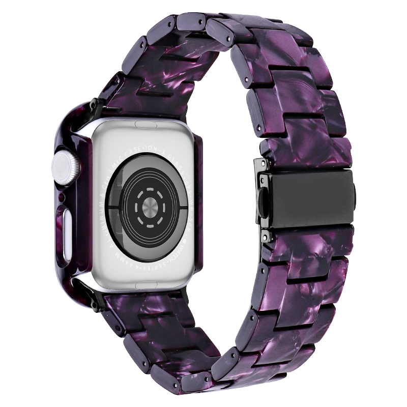 

Für Die Apple Watch Series 4 / 5 / 6 / se / SE (2022) 44 mm Ersatzharz Wachgurt Set Mit Uhrengehäuseabdeckung - Lila, Apple Watch Series 5 44mm