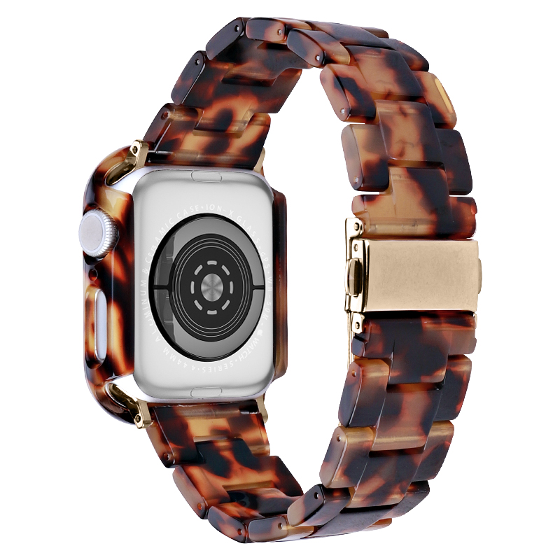 

Für Die Apple Watch Series 7 / 8 41 mm Ersatz Watch Gurt Harz Uhr Watch Band Set Mit Uhrengehäuseabdeckung - Schildpause, Apple Watch Series 7 41mm