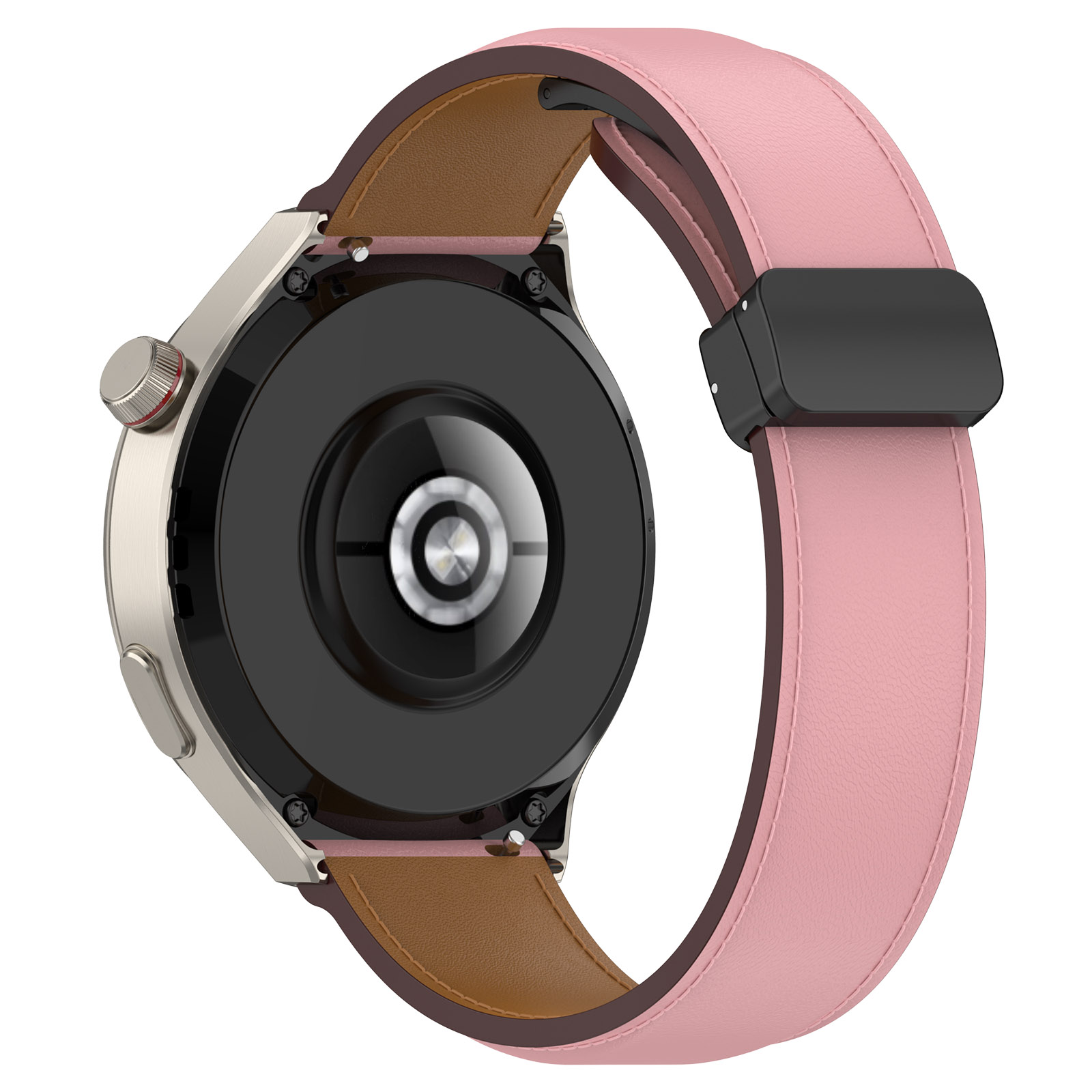 

Für Samsung Galaxy Watch 6 40 mm 44 mm / Sehen Sie 5 40 mm 44mm Uhren Band 20mm Echter Kuhlederklappschnalle Handgelenkriemen - Rosa, Other Smartwatch Models