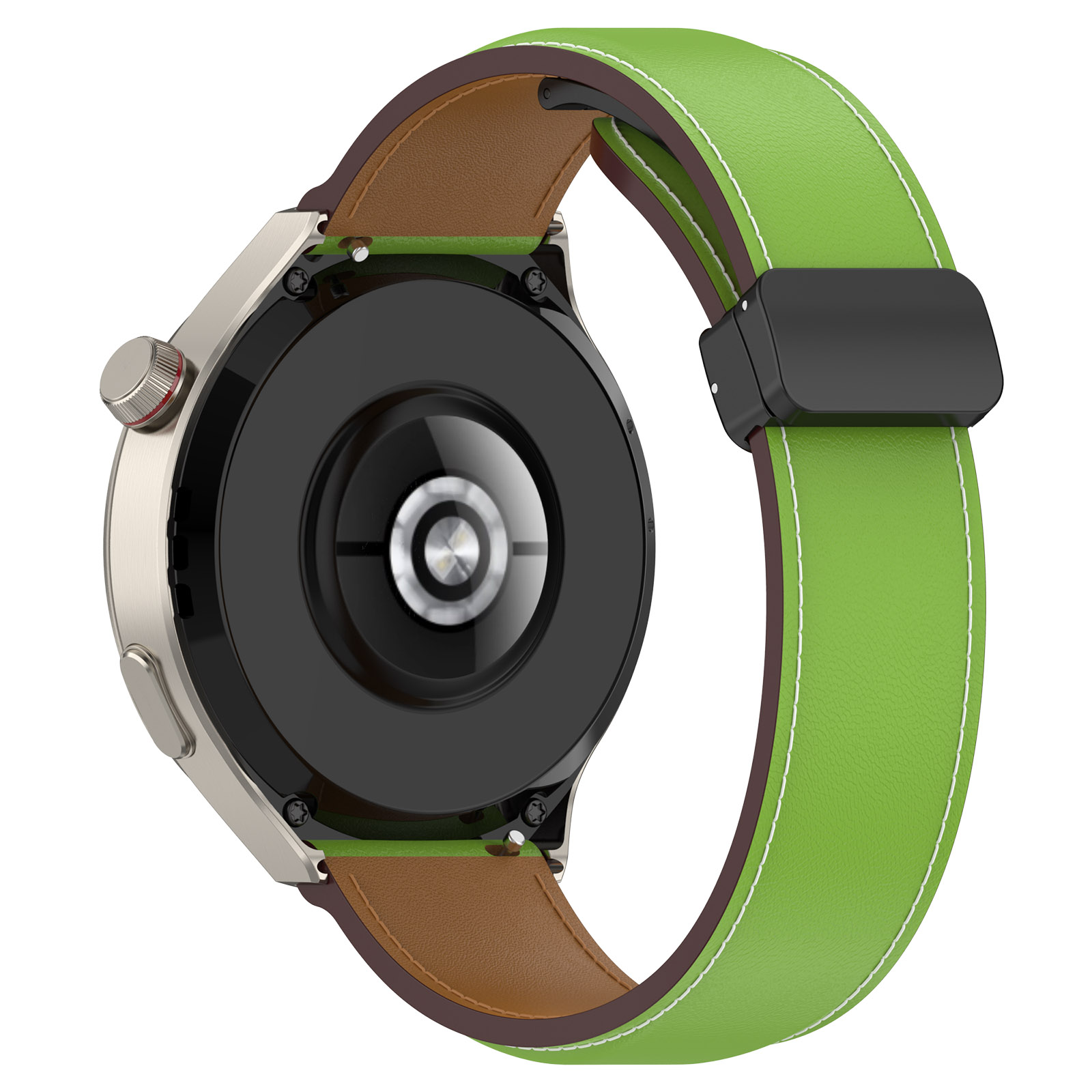 

Für Samsung Galaxy Watch 6 40 mm 44 mm / Sehen Sie 5 40 mm 44mm Uhren Band 20mm Echter Kuhlederklappschnalle Handgelenkriemen - Grün, Other Smartwatch Models