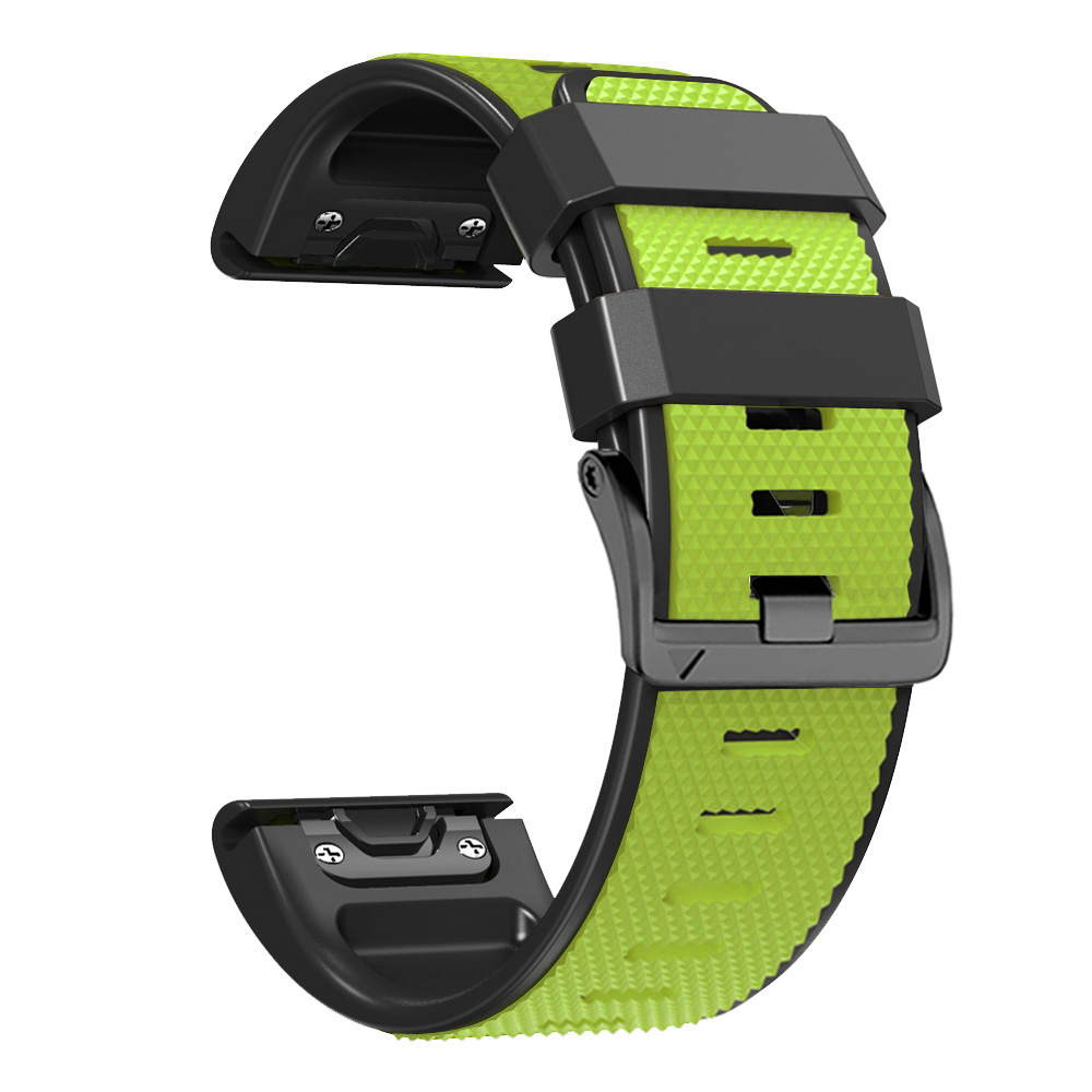 

Diamond Texture Watch Band Für Garmin Tactix 7 Pro / Fenix ​​7x / 6x Pro / 5x Plus, 26mm Dual-color Silicon Sportsgurt - Kalk+schwarz, Garmin Fenix 7X