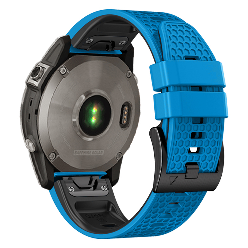 

Dot Texture Watch Band Für Garmin Fenix ​​7 / Forerunner 965 / 955 / 945 / 935, Weiches Silikon-dual-color-handgelenkriemen - Himmelblau+schwarz, Garmin Fenix 7