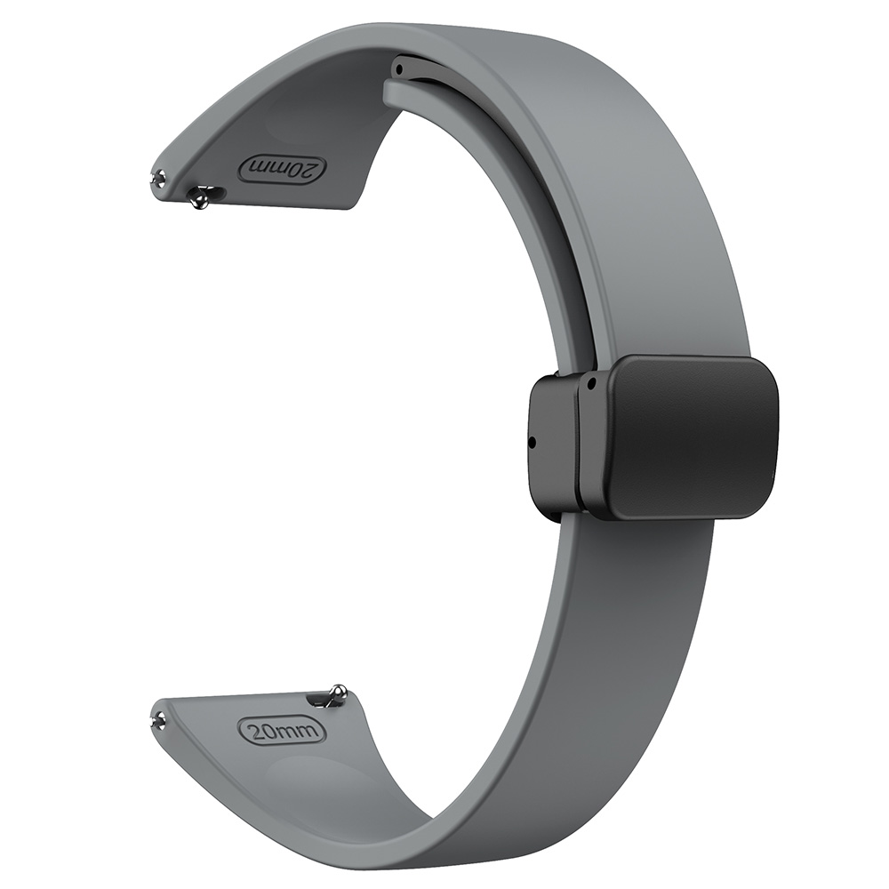 

22mm Silikonbänder Für Garmin Forerunner 265 / 255 / Vivoactive 4 / Venu 2, Sportuhr -gurt Mit Schwarzer Magnetischer Klappschnalle - Weltraum Grau, Garmin Forerunner 265