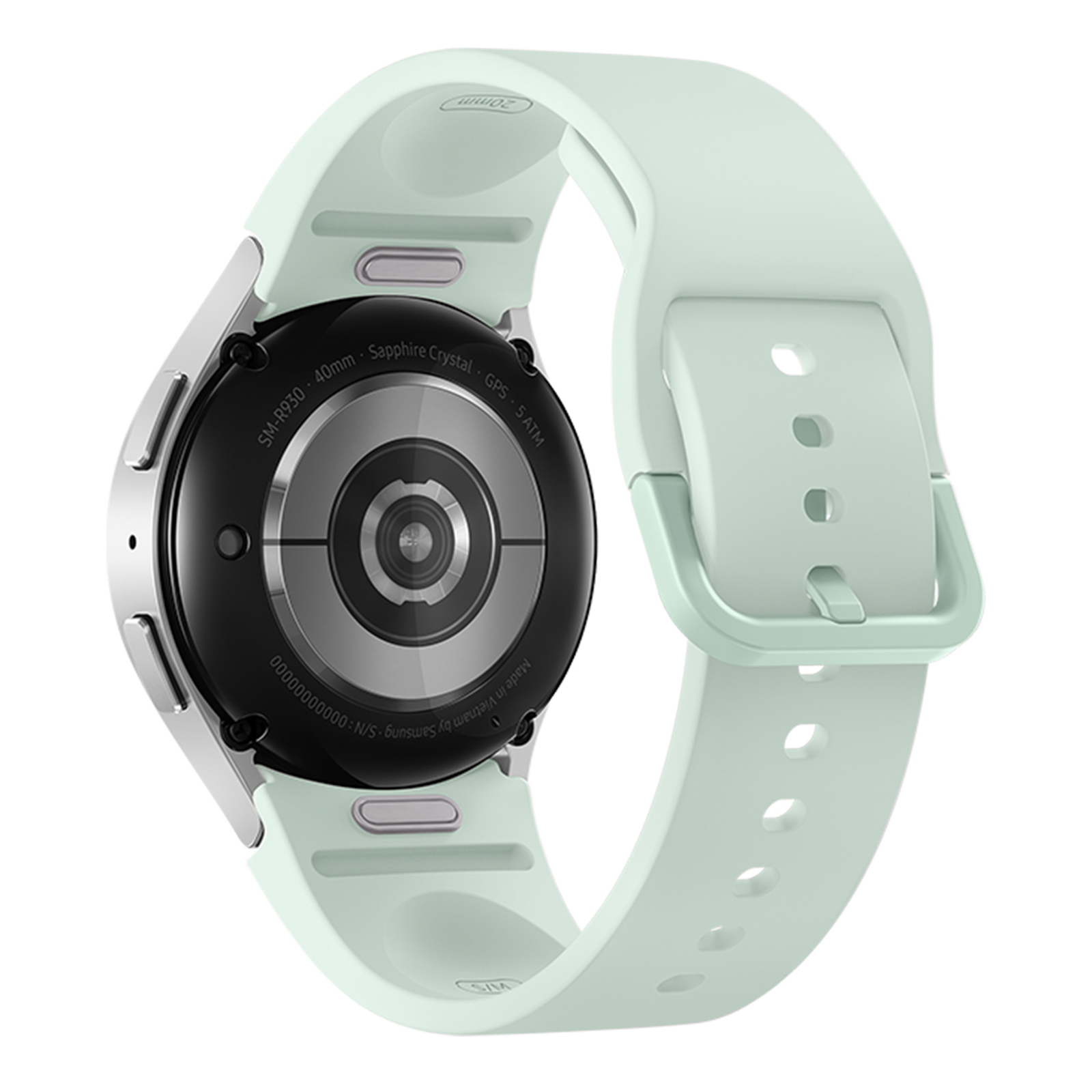 

Für Samsung Galaxy Watch6 40 / 44 mm / Watch6 Classic 43 / 47mm Silikon Uhrengurt Ersatzwachtband - Minzgrün, Galaxy Watch6 40mm