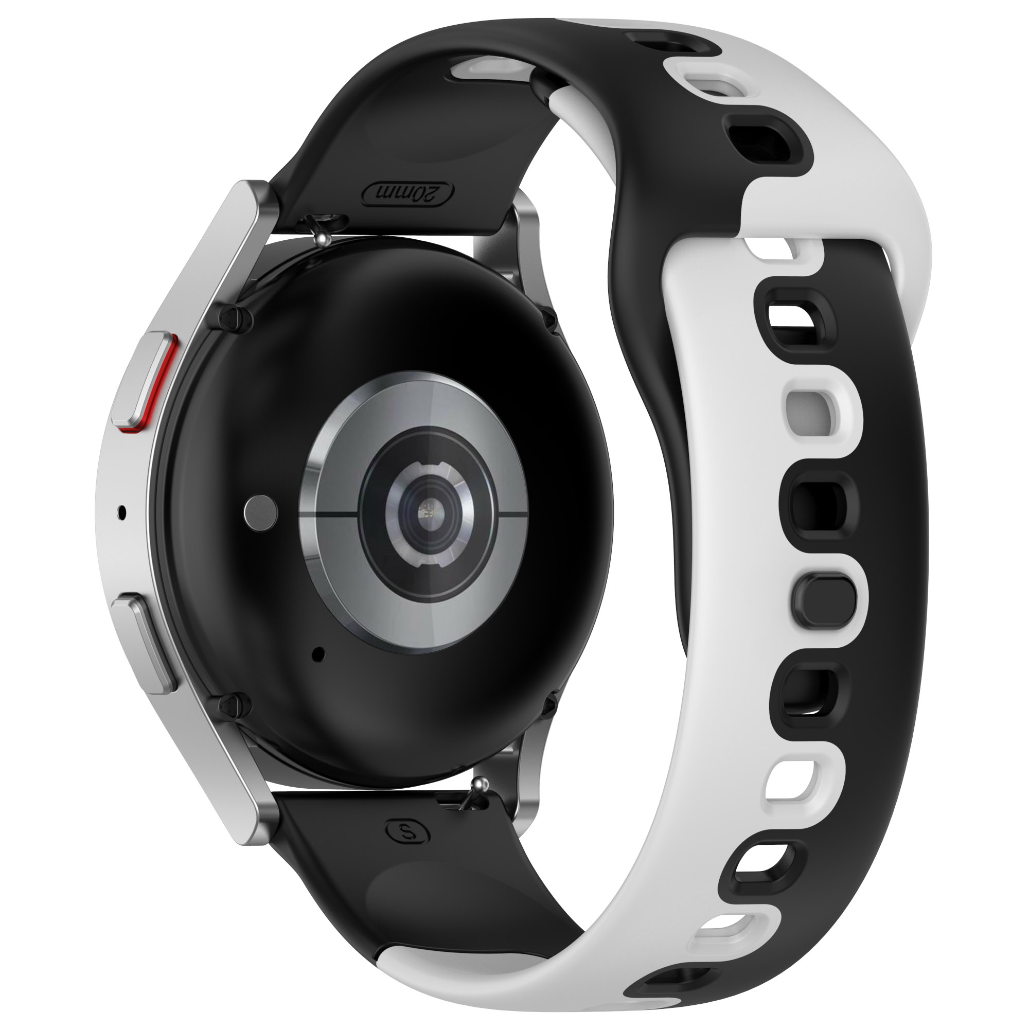 

Für Samsung Galaxy Watch6 / Watch6 Classic / Uhr 5 / 5 Pro / Uhr4 / Watch4 Klassisches Dual Color Watch -gurt 20mm Silikon Uhrband - Schwarz / Grau, Galaxy Watch6 40mm