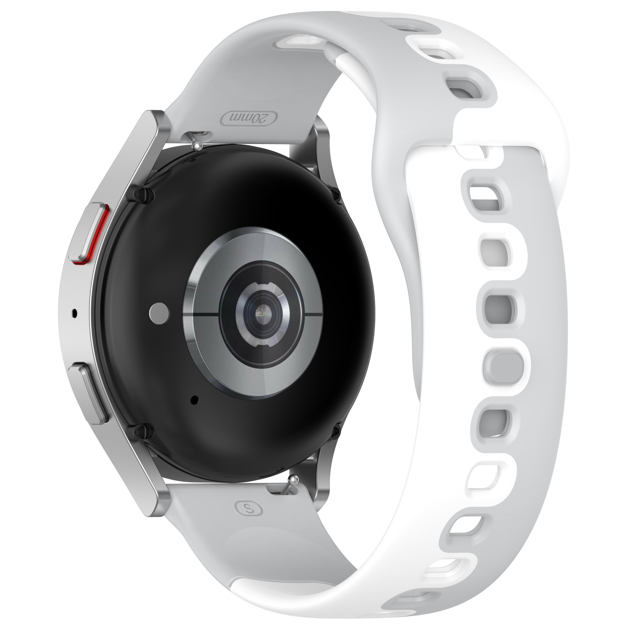 

Für Samsung Galaxy Watch6 / Watch6 Classic / Uhr 5 / 5 Pro / Uhr4 / Watch4 Klassisches Dual Color Watch -gurt 20mm Silikon Uhrband - Grau / Weiß, Galaxy Watch6 40mm