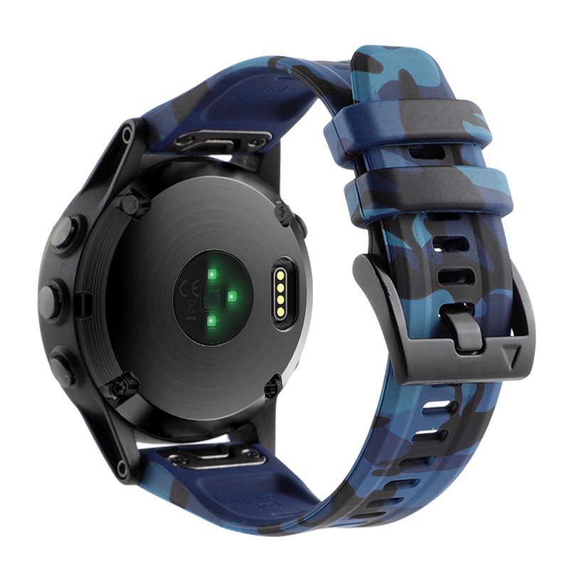 

Silikon Uhrenband Für Garmin Fenix ​​7x / 6x, Tarnmuster 26 mm Schnellfreisetz - Tarnblau, Garmin Fenix 7X