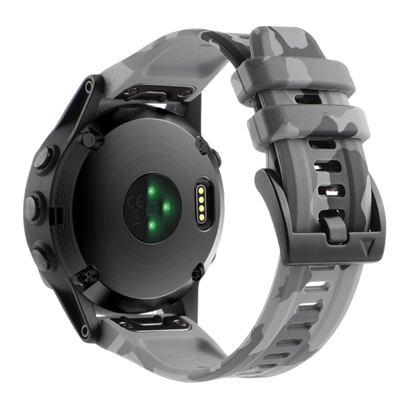

Tarnmuster Gedrucktes Uhrenband Für Garmin Fenix ​​7 / 6, 22 mm Silikon Schnellfreisetzungsgurt - Tarngrau, Garmin Fenix 7