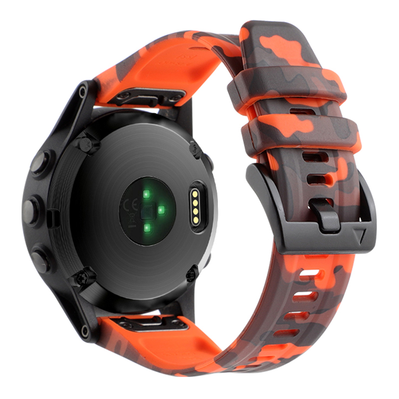 

Tarnmuster Gedrucktes Uhrenband Für Garmin Fenix ​​7 / 6, 22 mm Silikon Schnellfreisetzungsgurt - Tarn Orange, Garmin Fenix 7