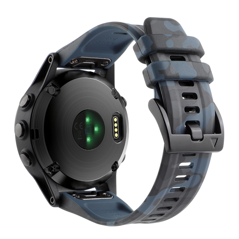 

Tarnmuster Gedrucktes Uhrenband Für Garmin Fenix ​​7 / 6, 22 mm Silikon Schnellfreisetzungsgurt - Tarn Cyan, Garmin Fenix 7