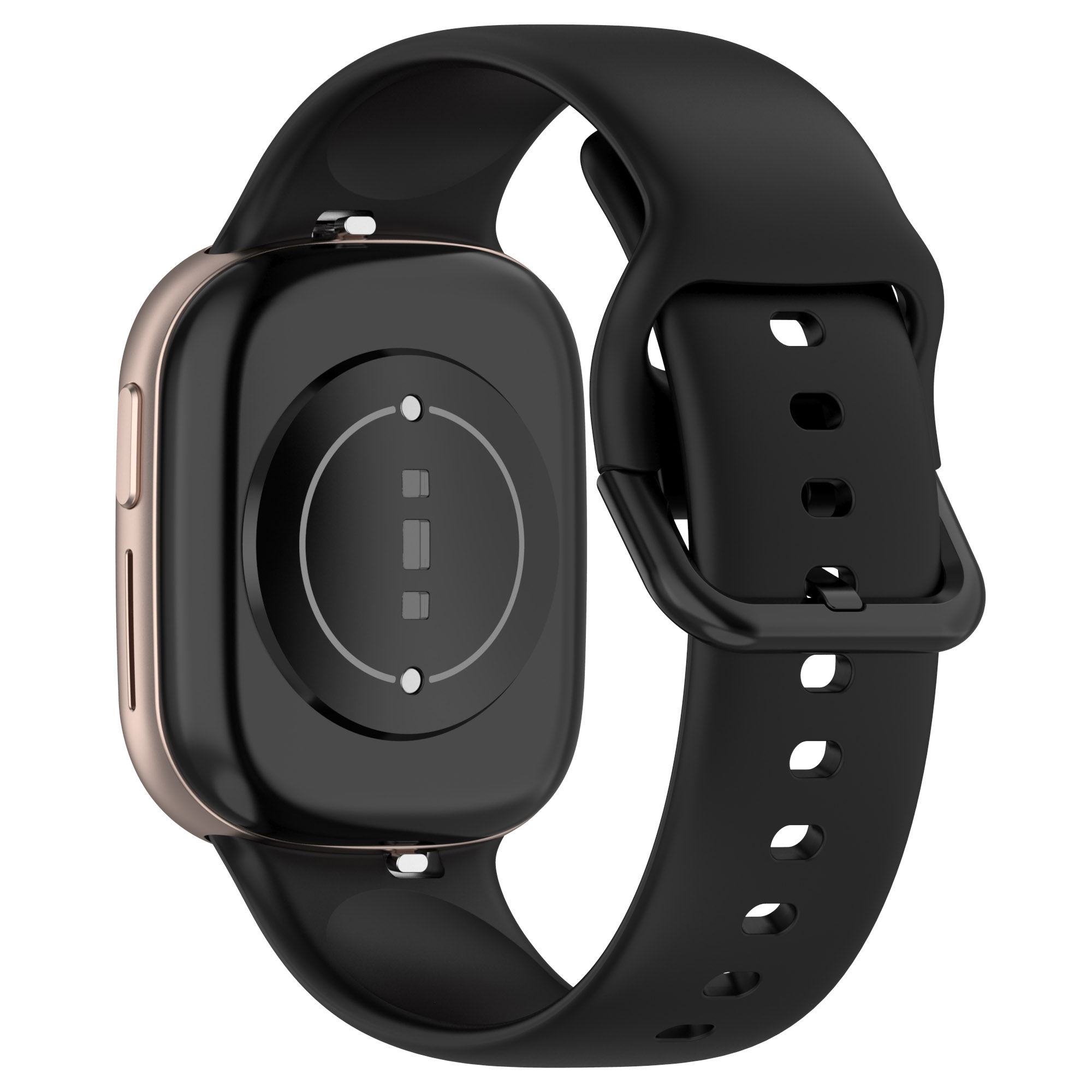 

Silicon Watch Band For Honor Watch 4, TMA-L19 Buntes Schnalle Sport Austernte-riemen - Schwarz, Honor Watch 4