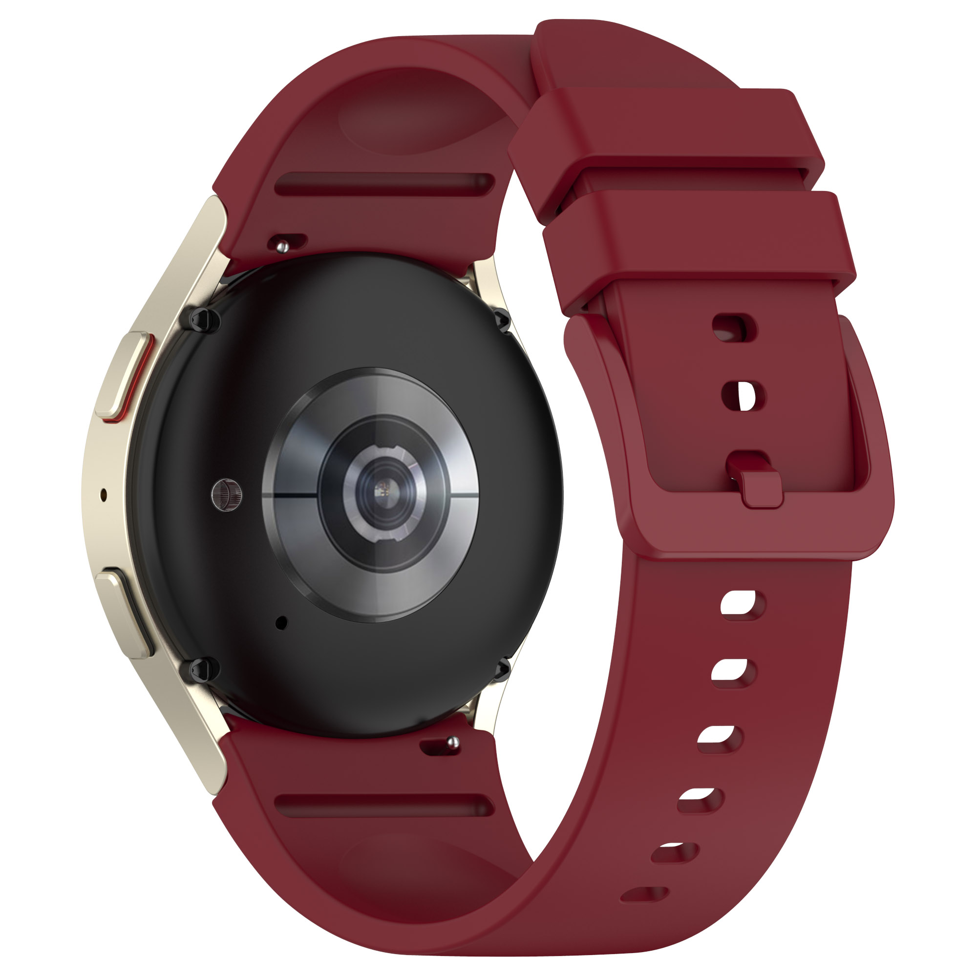 

Für Samsung Galaxy Watch6 40 mm / 44 mm / Watch6 Classic 43mm / 47 mm Silikon Uhrenband Verstellbarer Riemen Mit Bunten Schnalle - Weinrot, Galaxy Watch6 40mm