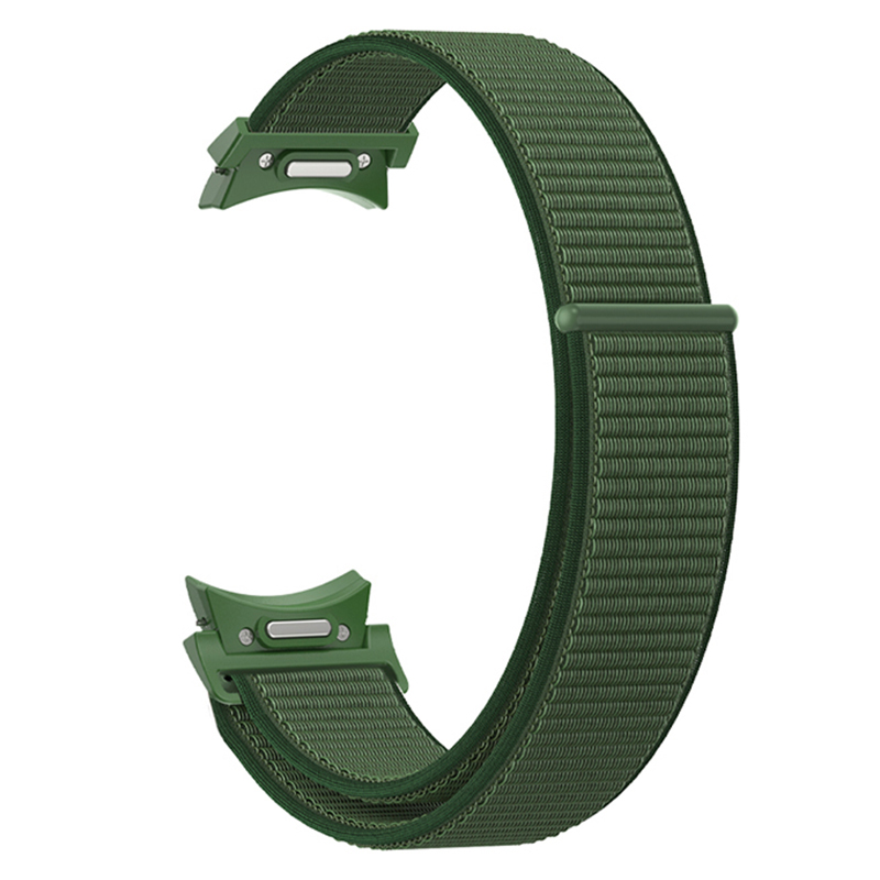 

Für Samsung Galaxy Watch6 / Watch6 Classic / Uhr 5 / Watch 5 Pro Freeable Nylon Watch Armband Atmungsaktives Smart Watch Band - Armeegrün, Galaxy Watch6 40mm