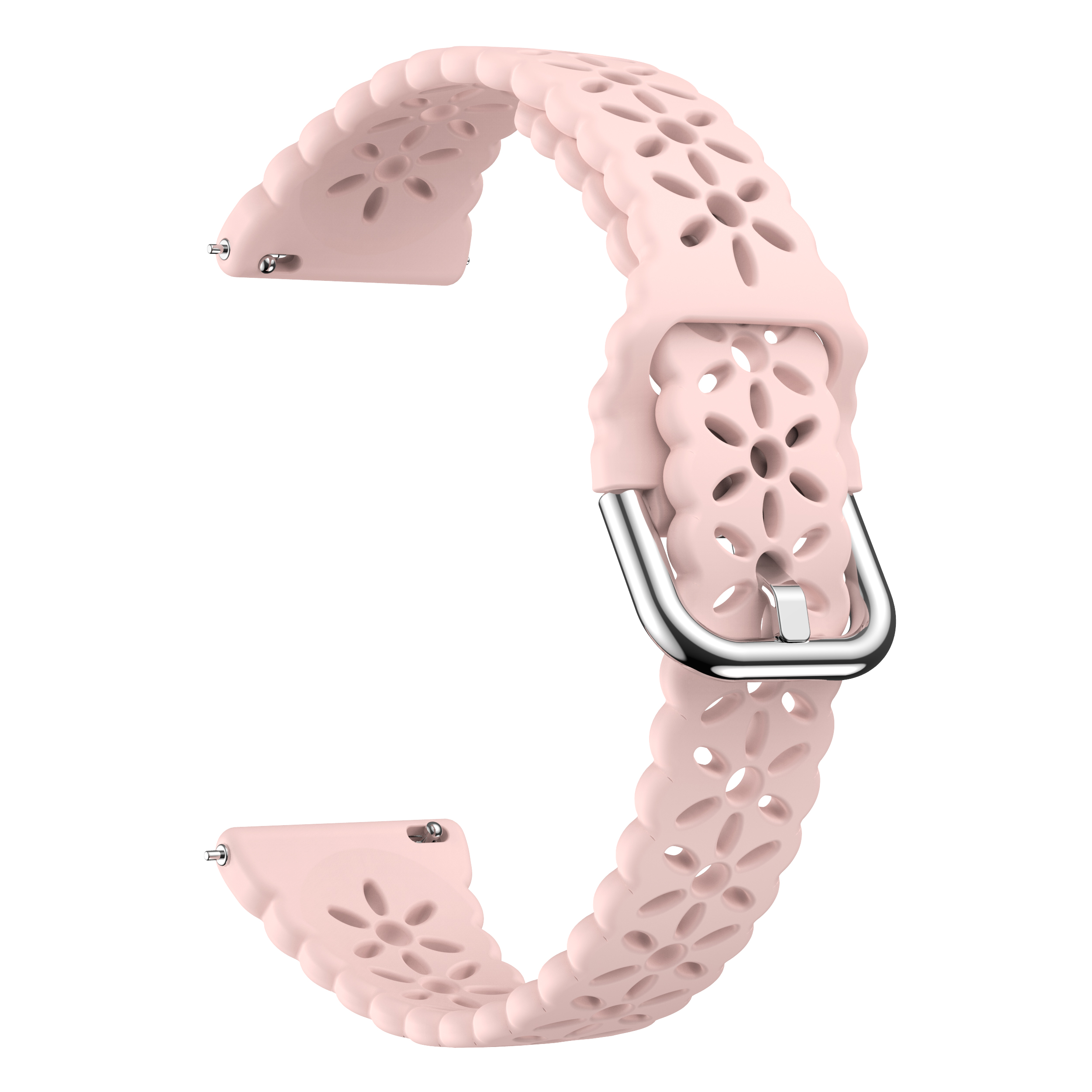 For Samsung Galaxy Watch6   6 Classic   Watch 5   5 Pro   Watch4   4 Classic   Watch Active   Active2 Silicone Strap 20mm Watch Band - Pink