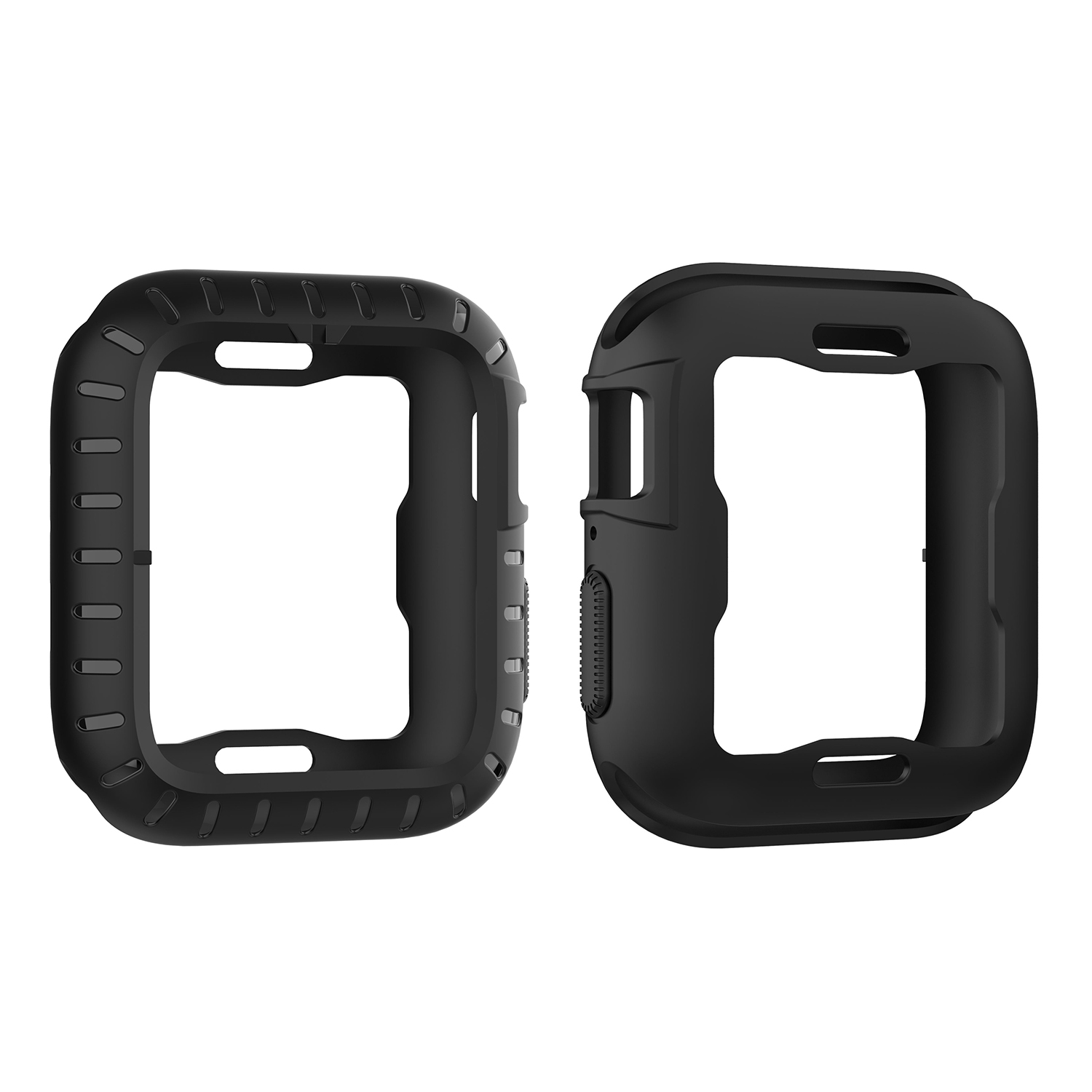 

Fashion Silicone Protective Case Frame Shell for Apple Watch Series 5/4 44mm - Black, Apple Watch Series 5 44mm