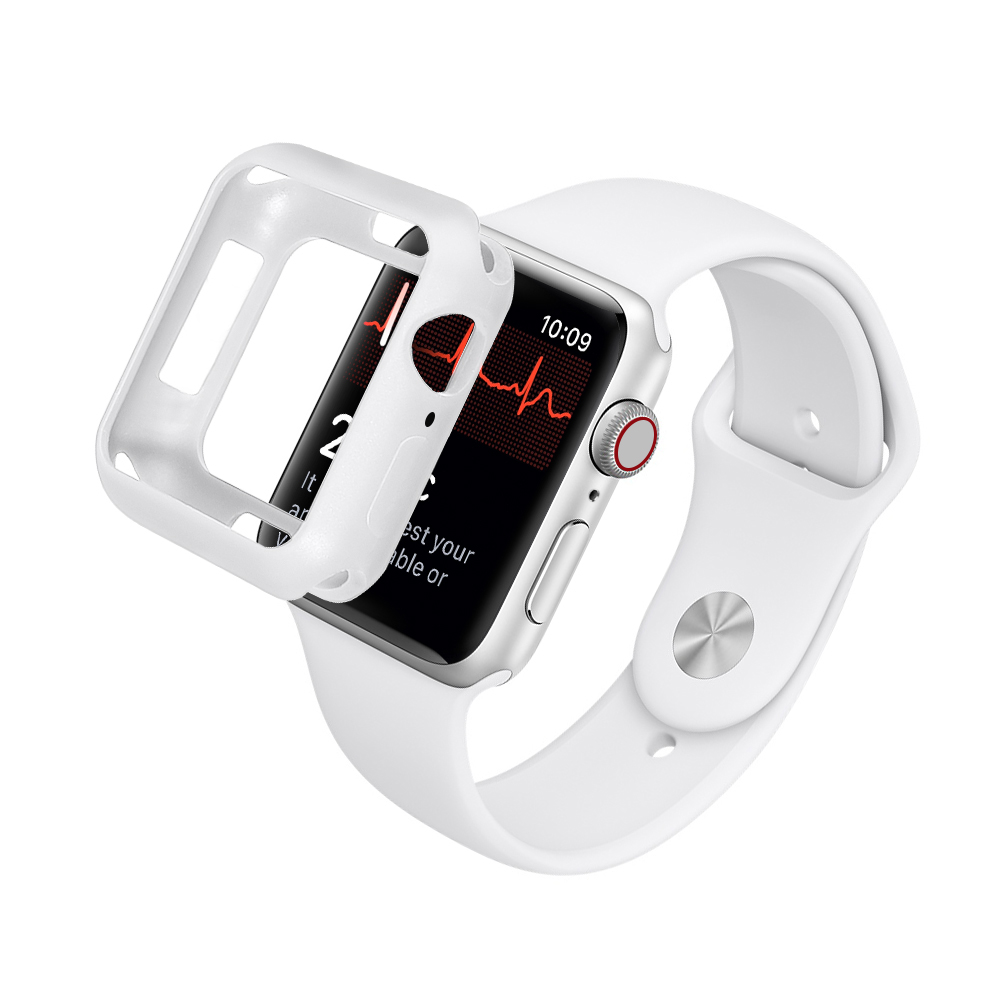 

Soft TPU Watch Frame Защитная Крышка Бампера Для Apple Watch Series 5/4 44 Мм - Белый, Apple Watch SE (2022) 44mm
