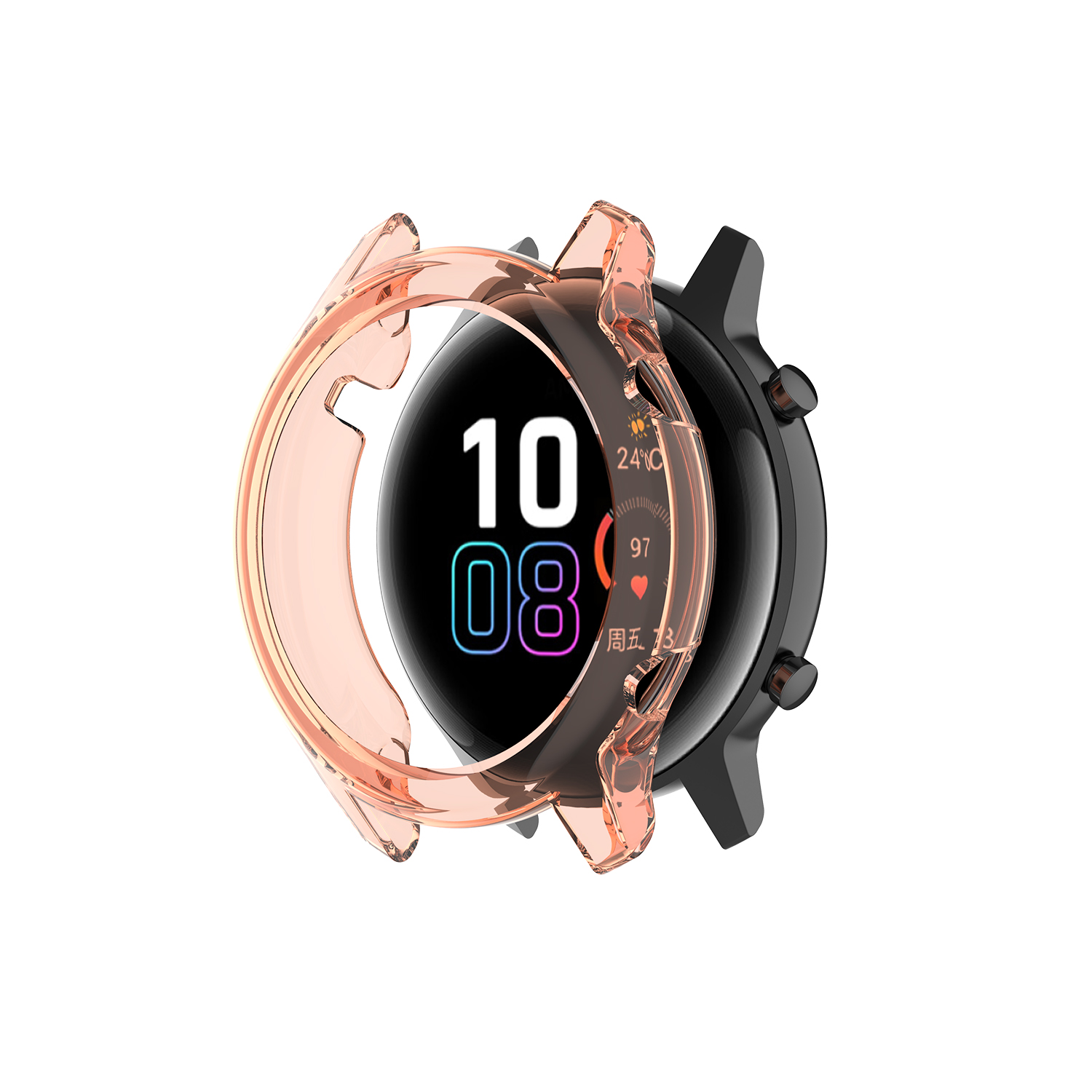 

Dustproof Shockproof TPU Watch Cover for Honor Magic Watch2 - Transparent Orange, Other Phone Models