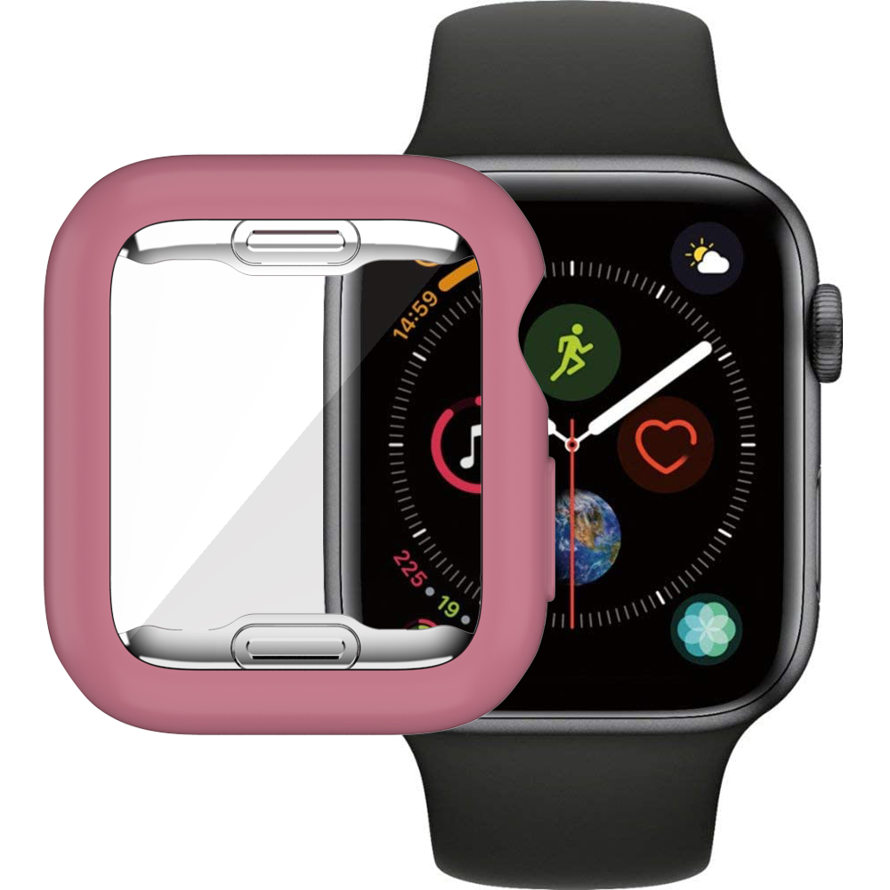 

Макарон Color TPU Крышка Для Apple Watch 3/2/1 38 мм All-in Protector Case - Розовый, Apple Watch Series 3 38mm