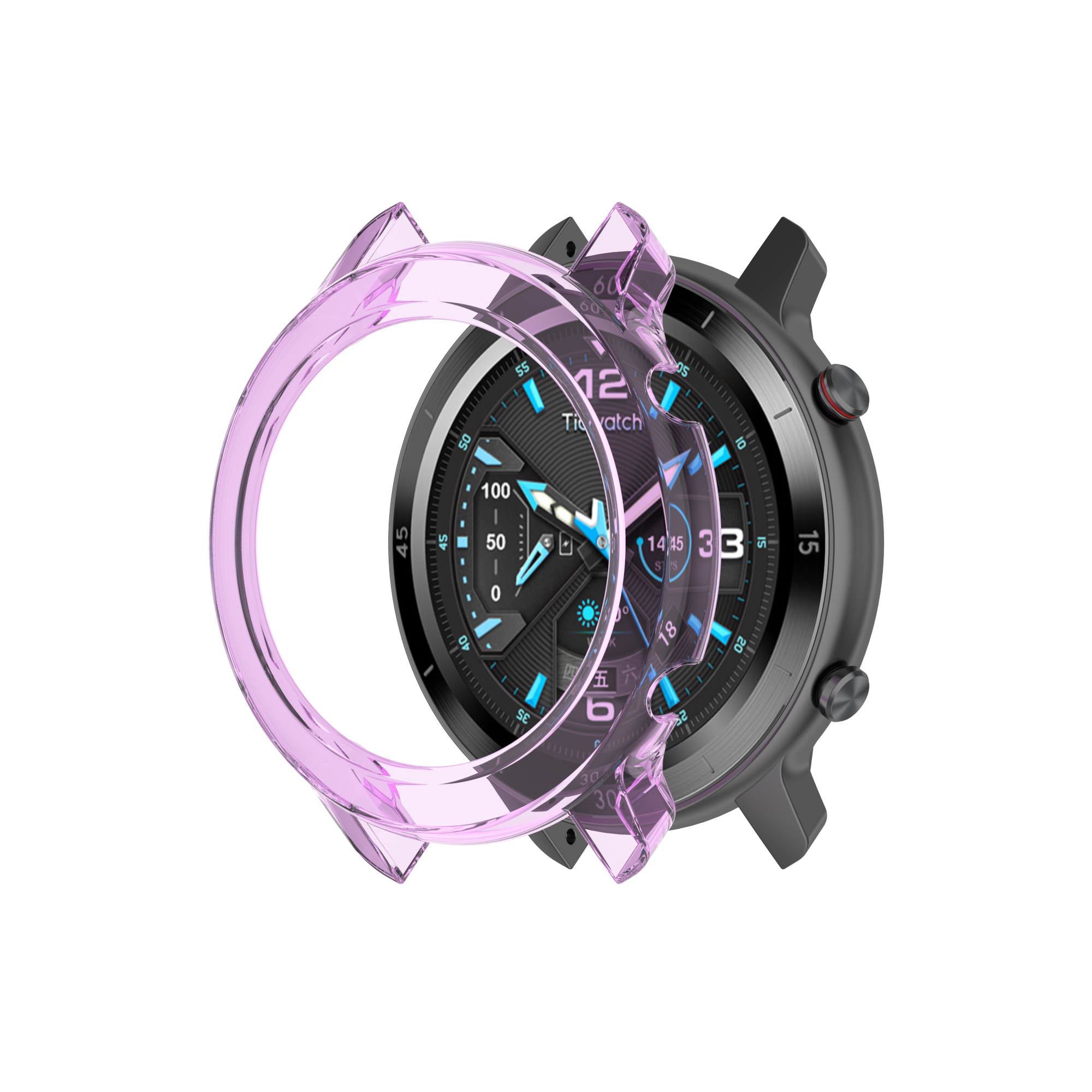 

Anti-Aging Shocip Shopue TPU Watch Shell Для Ticwatch GTX - Прозрачный Фиолетовый, Other Phone Models