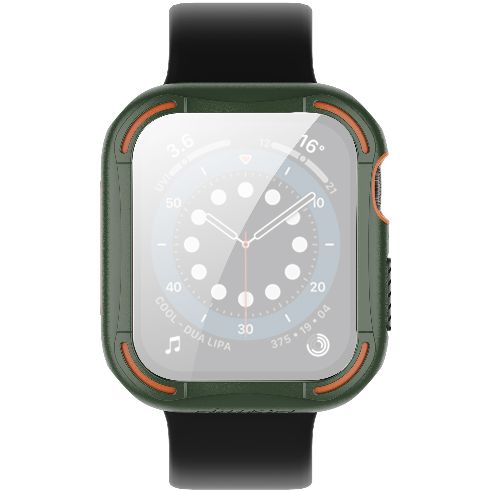 

NILLKIN PC + TPU + Silk Printing Tempered Glass Full Coverage Watch Protector Cover for Watch Series 4/5/6/SE 44mm - Army Green, Apple Watch Series 6 44mm