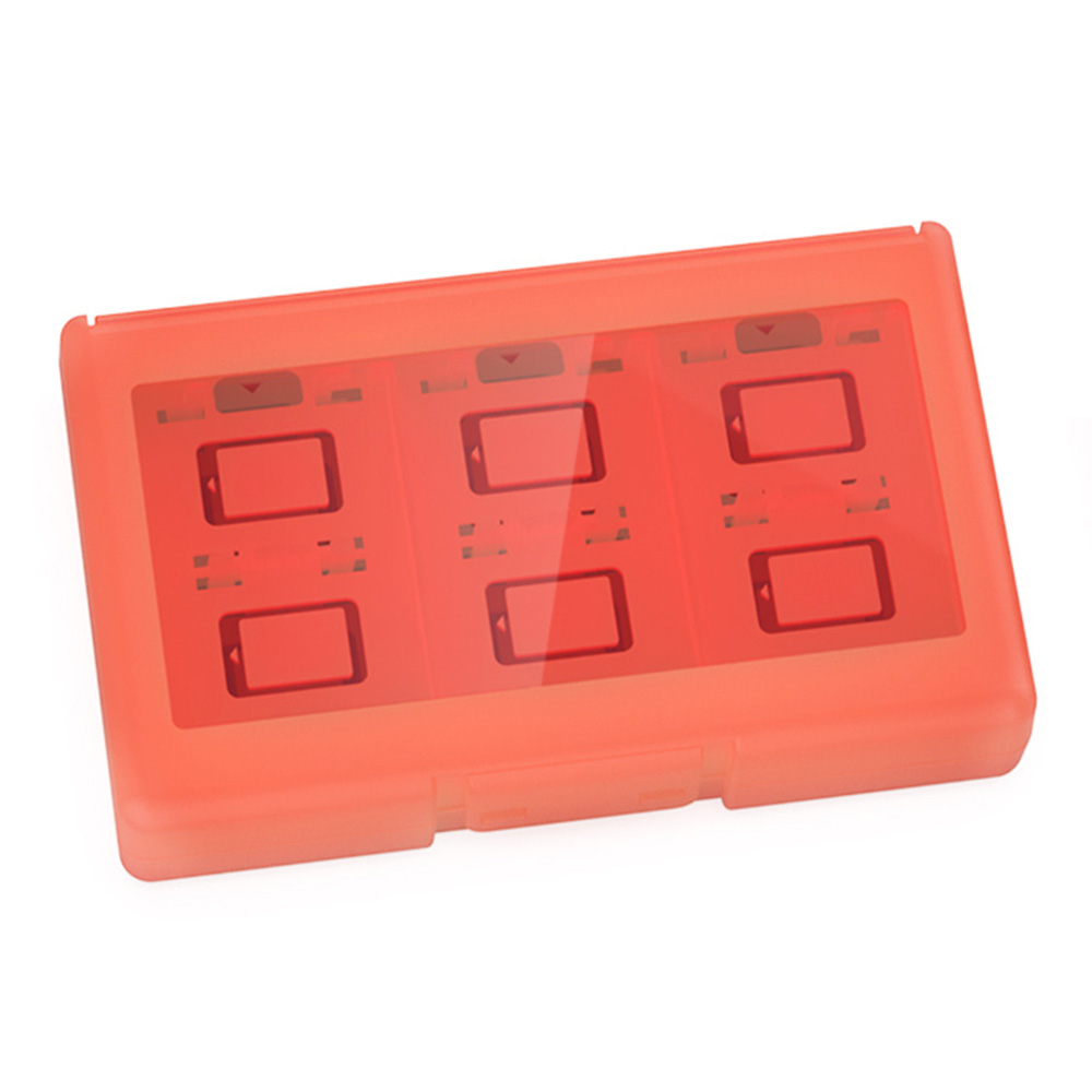DOBE TNS-3198 For Nintendo Switch 2 / Switch Game Card Storage Case 24 in 1 Gaming Cards Holder - Transparent Red
